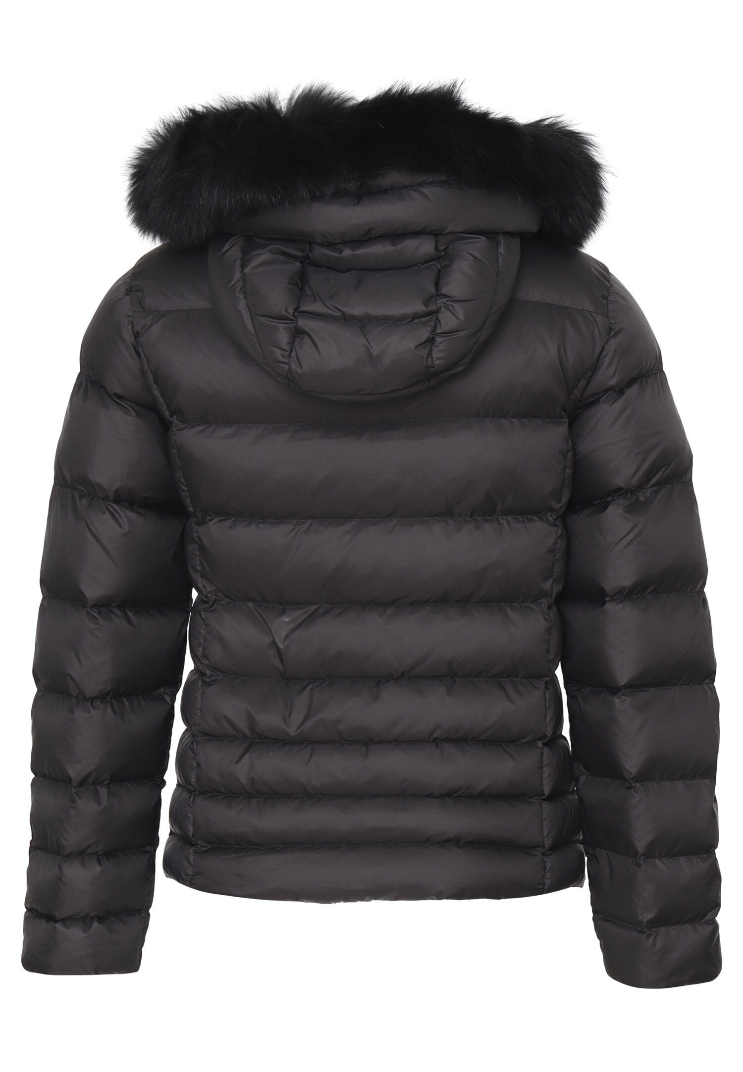 Refrigiwear Giubbotto Nero Bambina In Nylon Con Pelliccia Invernale AI25