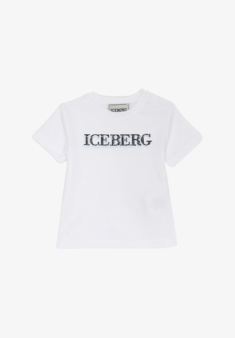 White T-shirt ICEBERG front logo baby spring summer 2025 - WHITE | CammarataMode