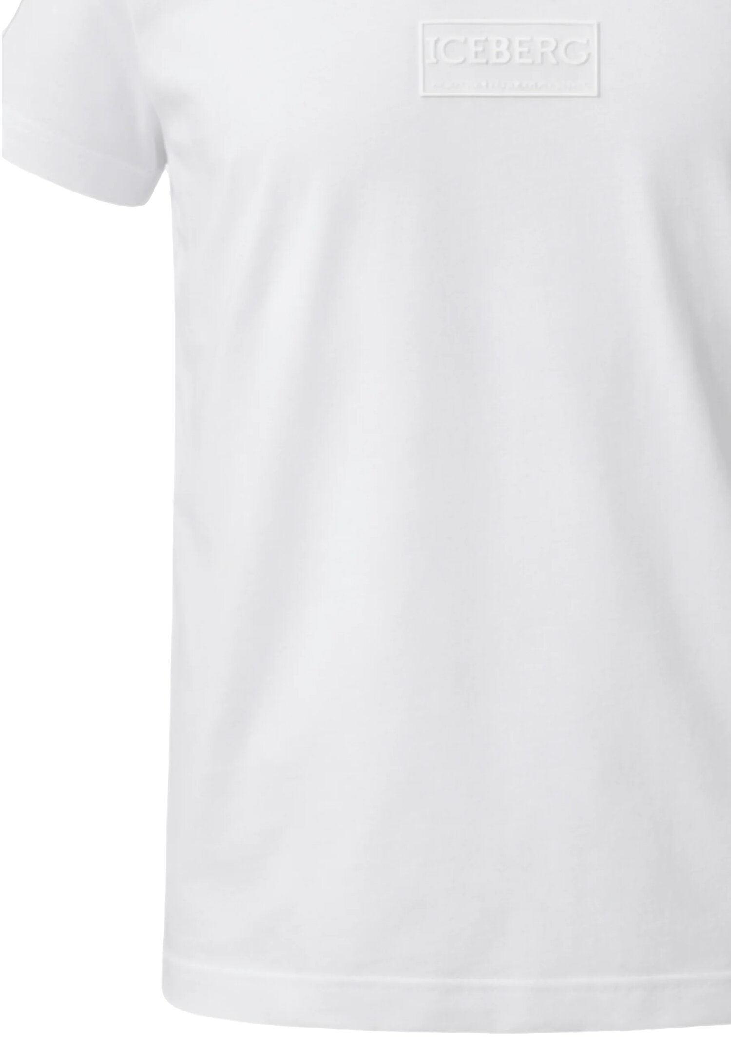 Icebergs Tshirt Bianca Logo Cornice Bambino Bambino TSICE6106J_