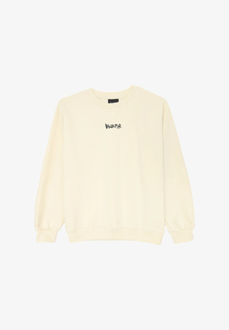 Disclaimer felpa bambino off white cotone inverno logo - PANNA | CammarataMode