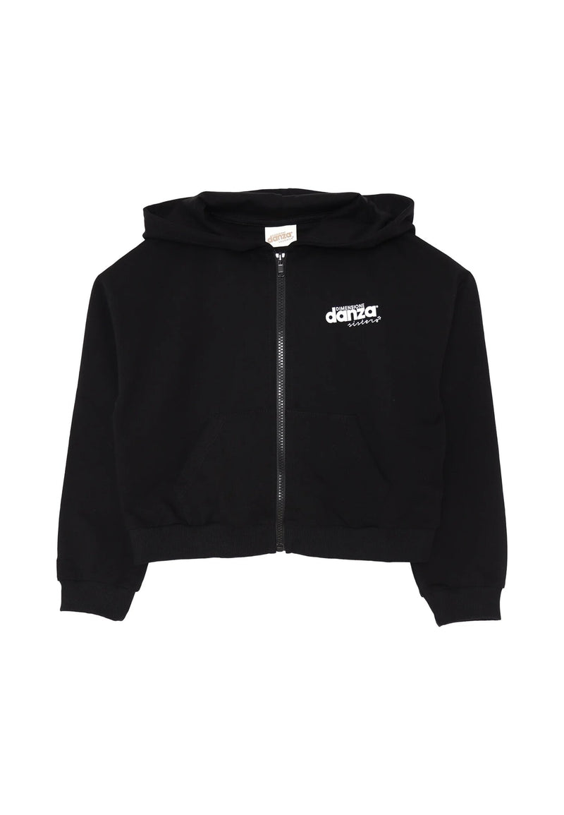 Size Dance Tracksuit Girls Black 2-16 Years Crop Hoodie - BLACK | CammarataMode