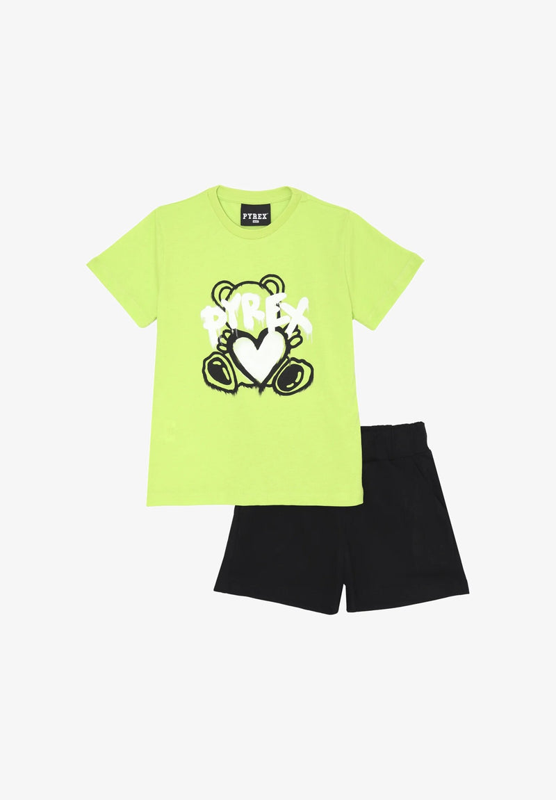 Pyrex Completo Bambina Verde Lime 2 Pezzi Cotone Stagione Estiva - VLIME | CammarataMode