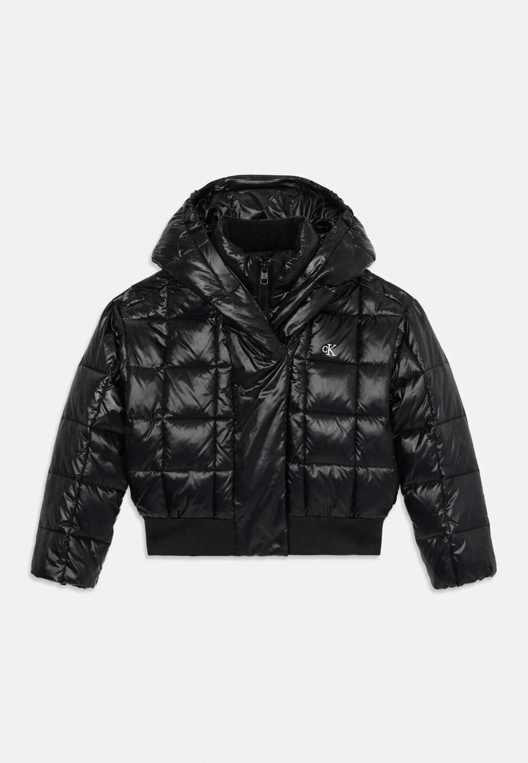 Calvin Klein Piumino Nero Bambina In Nylon Con Cappuccio | Sportivo AI25 | CammarataMode