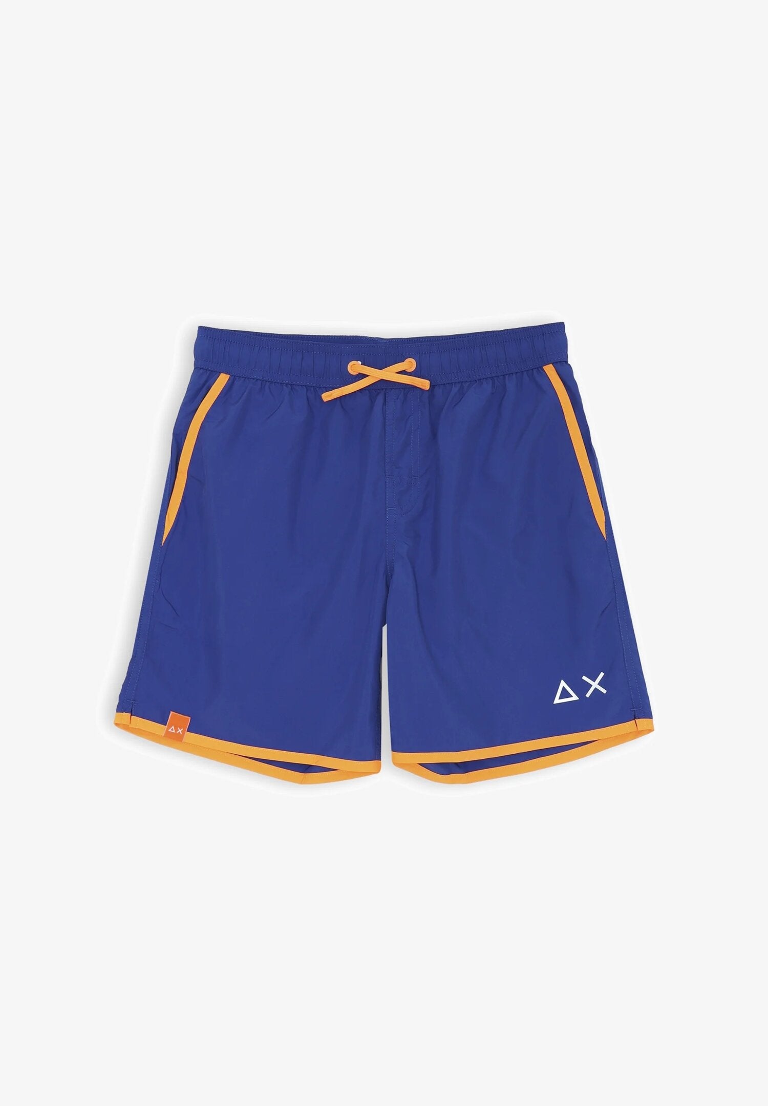 Sun68 costume blu elettrico con bordi arancio fluo e logo bianco AX | CammarataMode