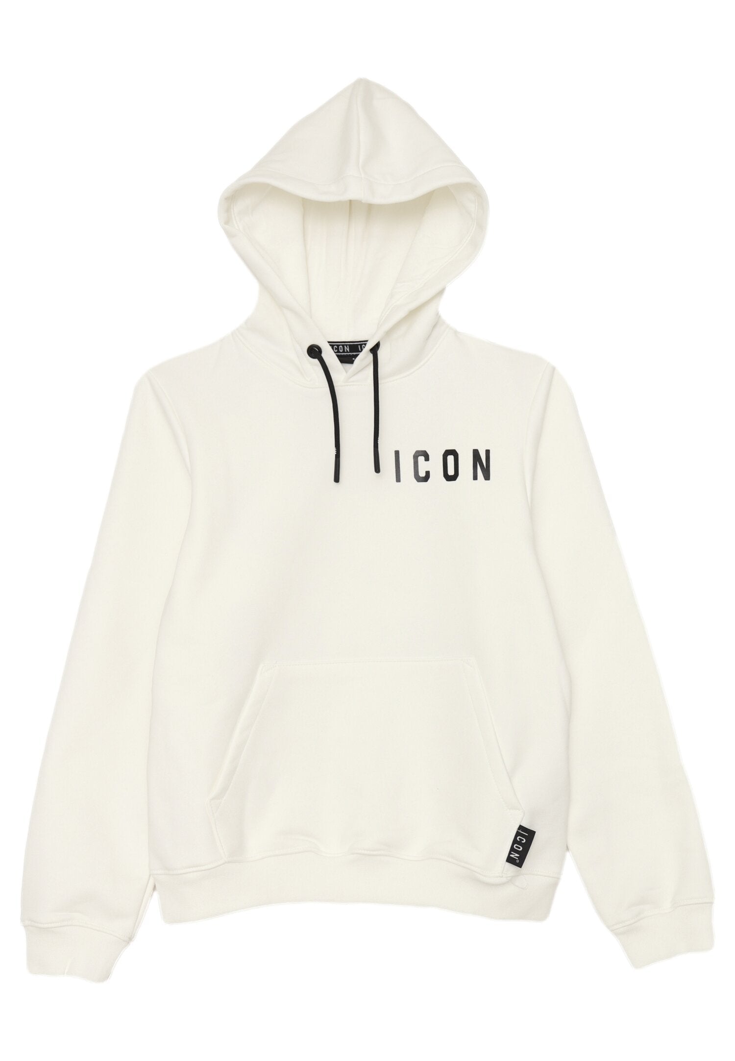 Icon Felpa Bianca Bambino In Cotone Con Cappuccio Sportivo AI25