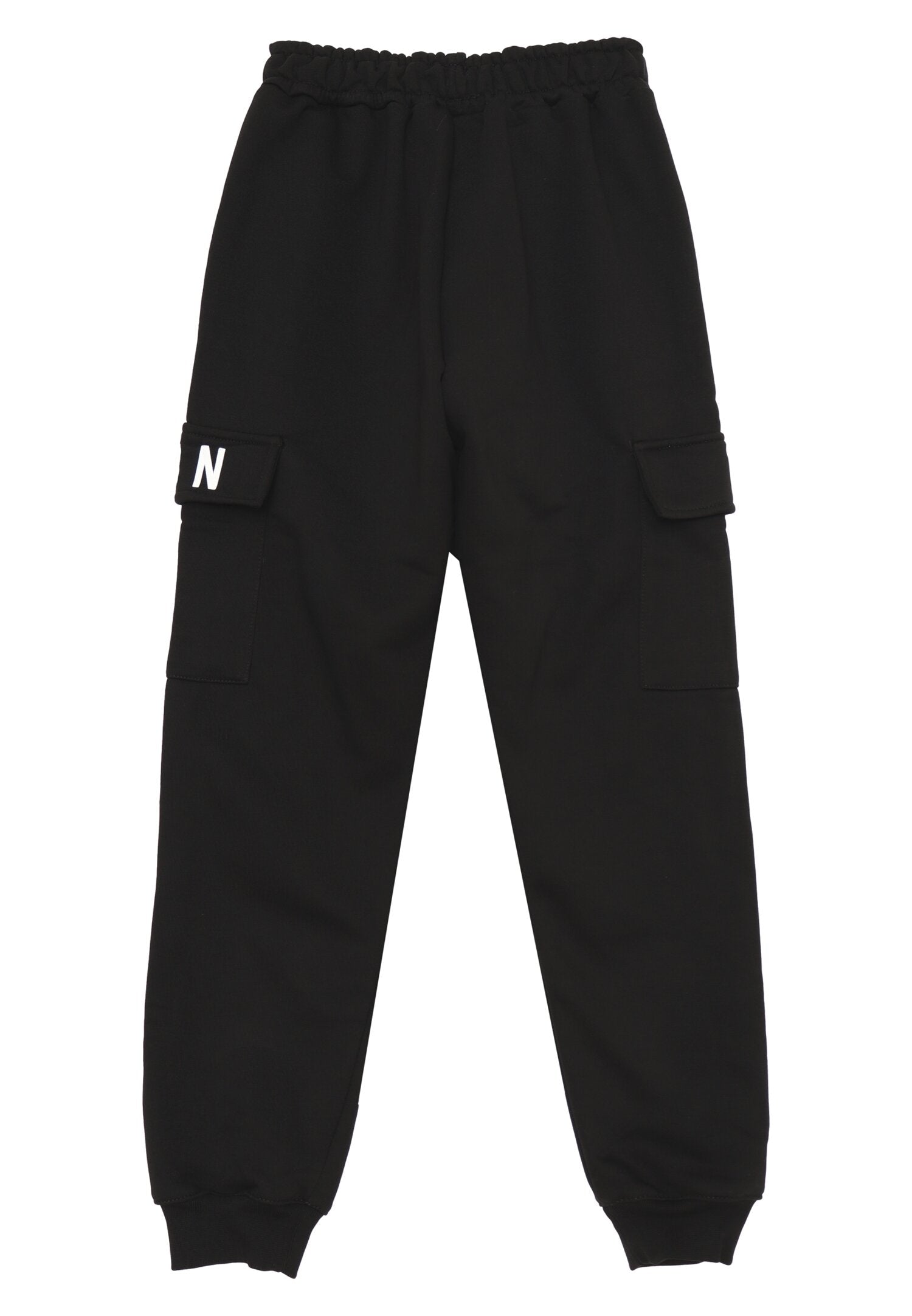 Icon Pantalone Nero Bambino In Cotone Vita Regolabile Quotidiano AI25