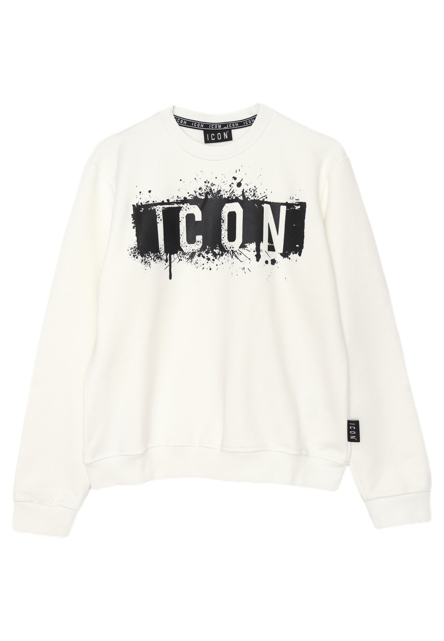 Icon Felpa Bianco Bambino In Cotone Girocollo Passeggio AI25