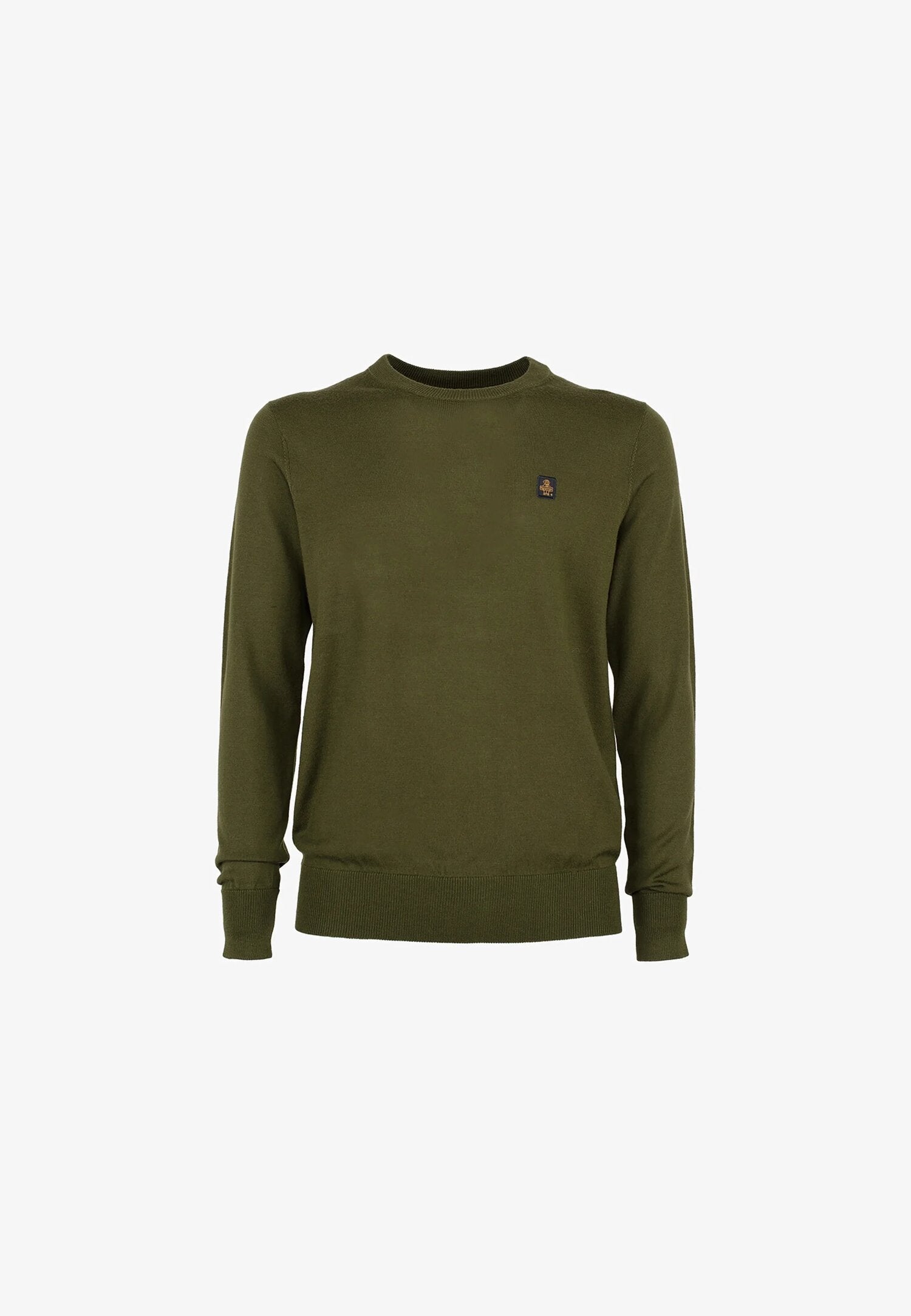 Refrigiwear maglia uomo verde rasata in pura lana girocollo | CammarataMode