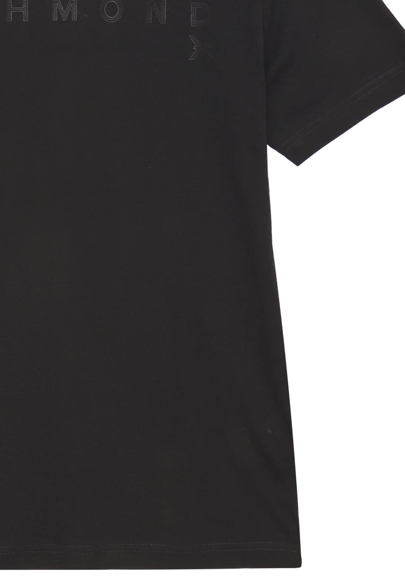 John Richmond t-shirt uomo nera in cotone con stampa logo - NERO | CammarataMode
