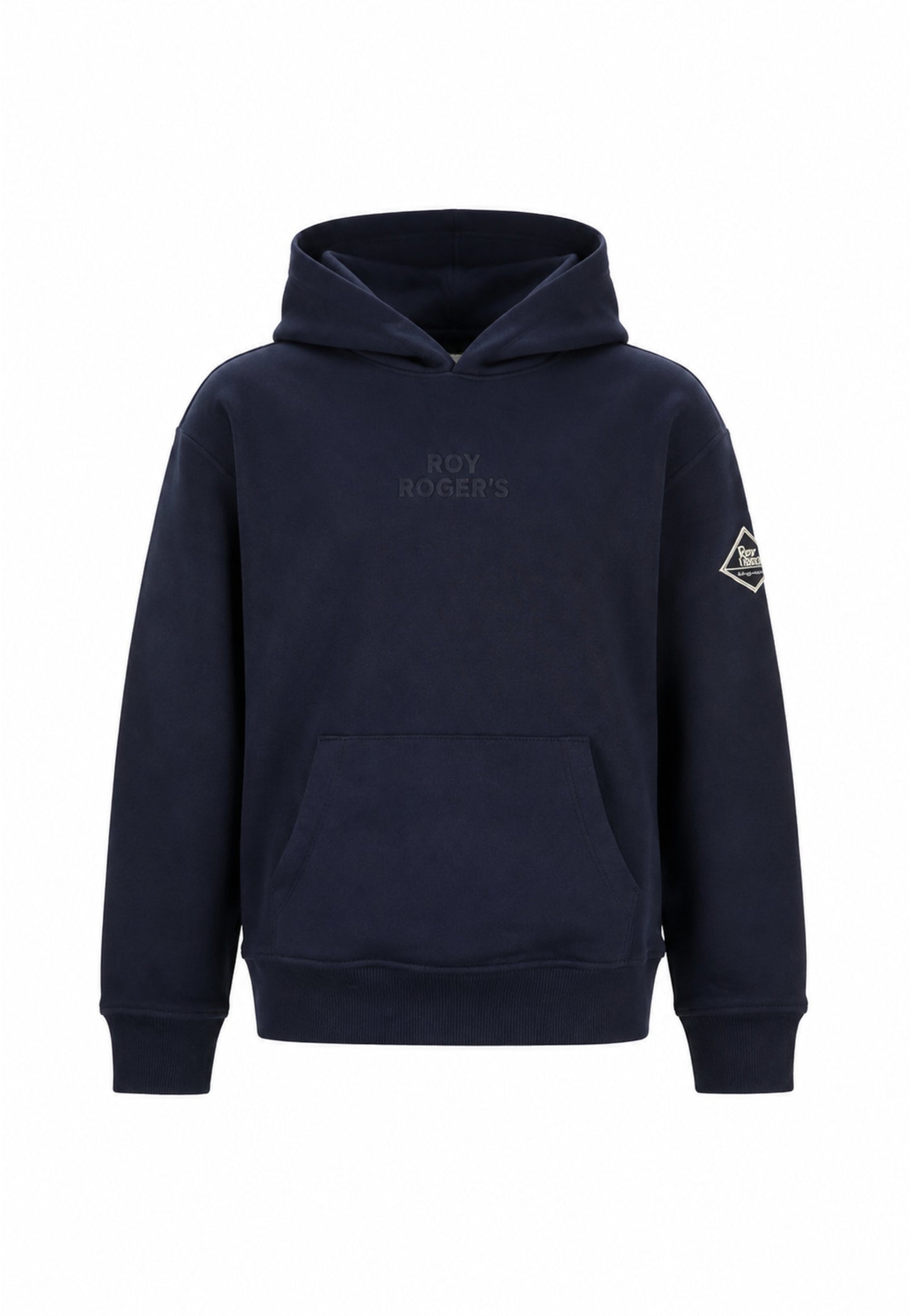 Roy Roger's felpa BLU CON CAPPUCCIO E LOGO GOMMATO TONO SU TONO Bambini e ragazzi rz483/00-blu_
