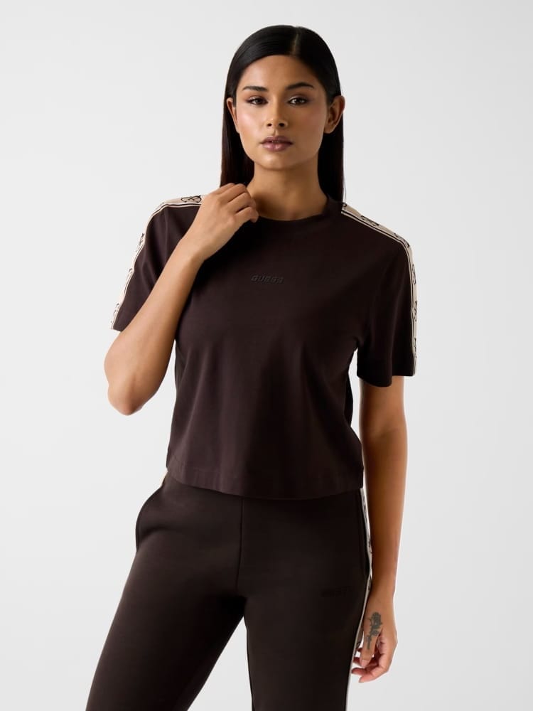 Guess tshirt marrone donna con logo