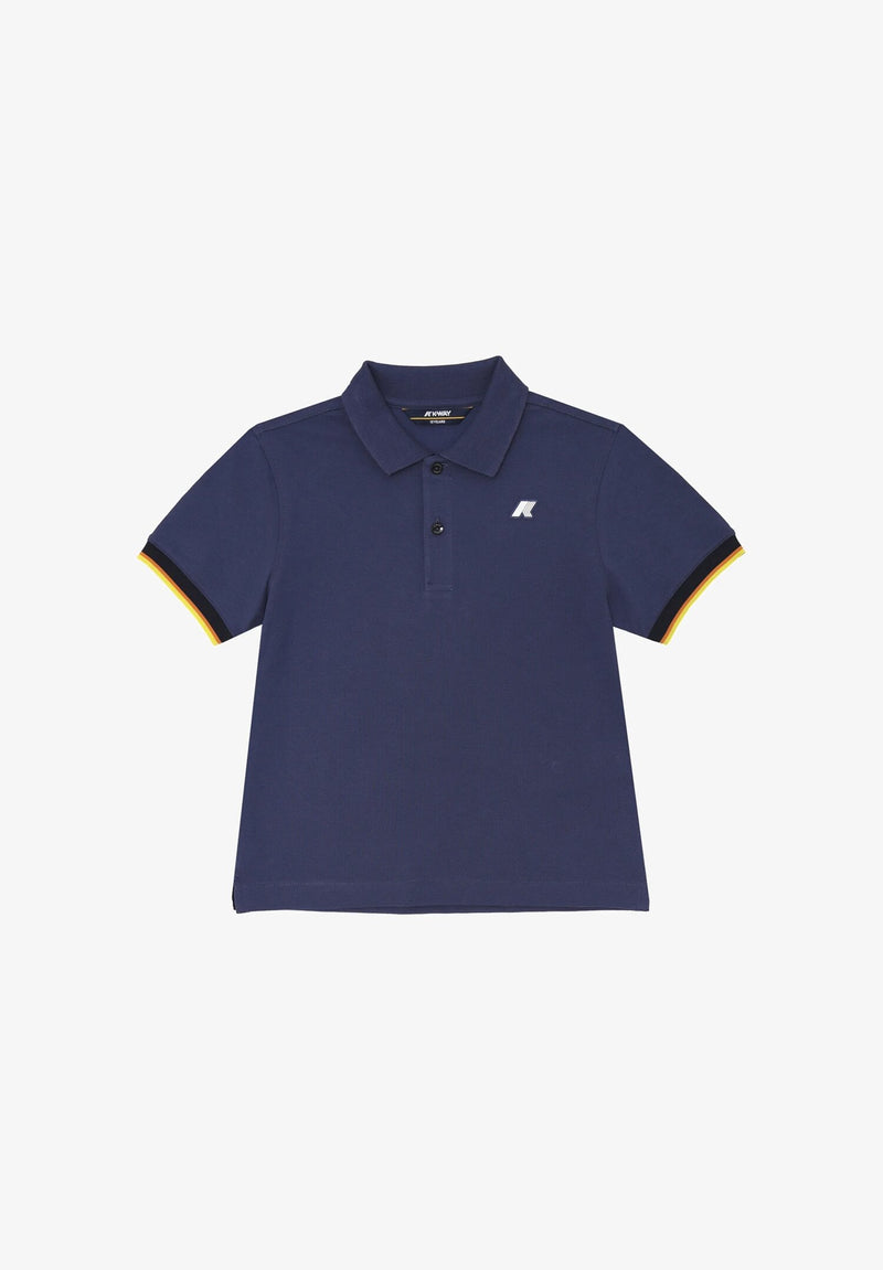 K-Way Polo Blue Child Kids Junior Short Sleeve Summer - BLUE | CammarataMode