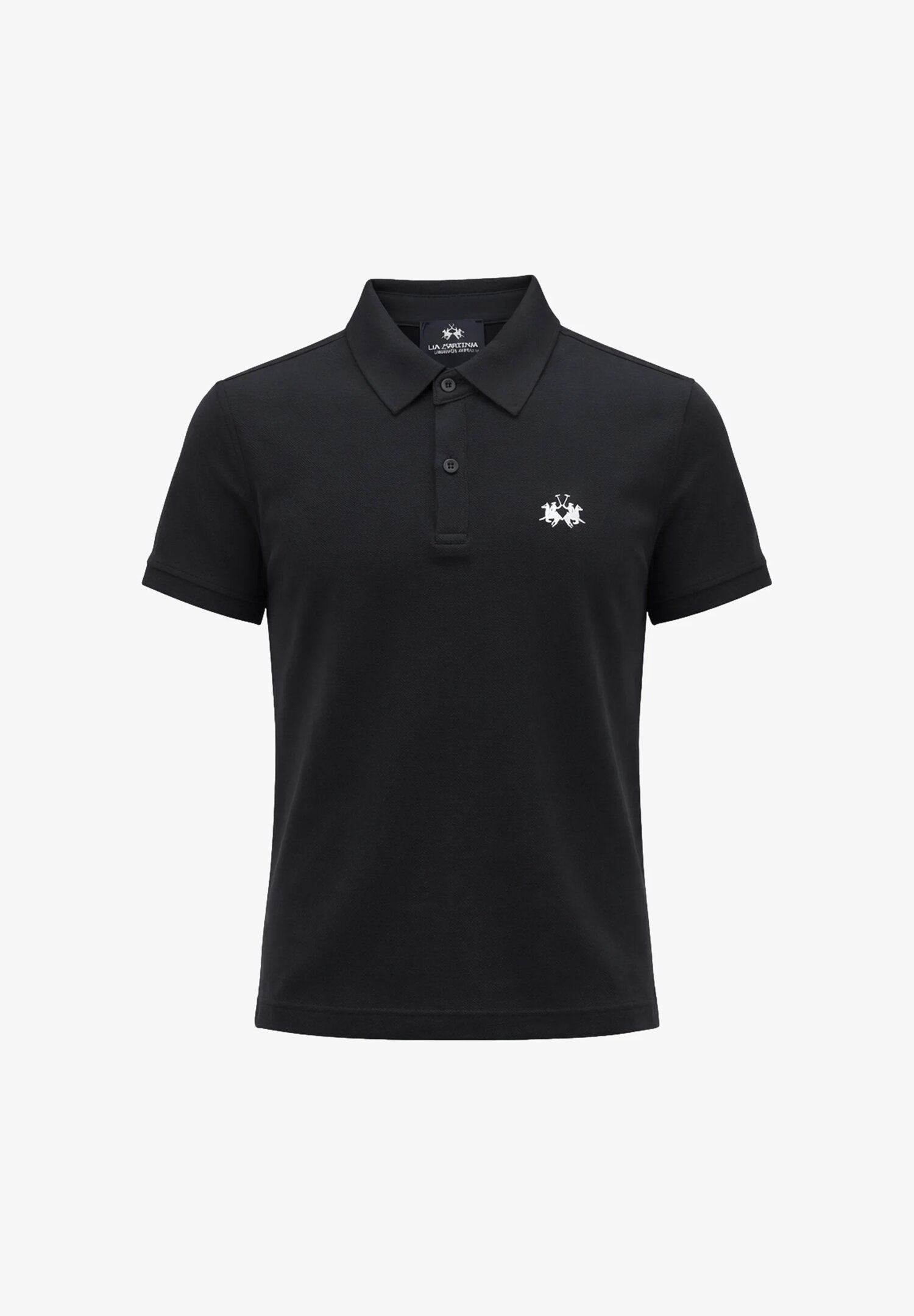 La Martina Polo Blu Scuro Con Logo Piccolo Bianco Bambino MAB0016_