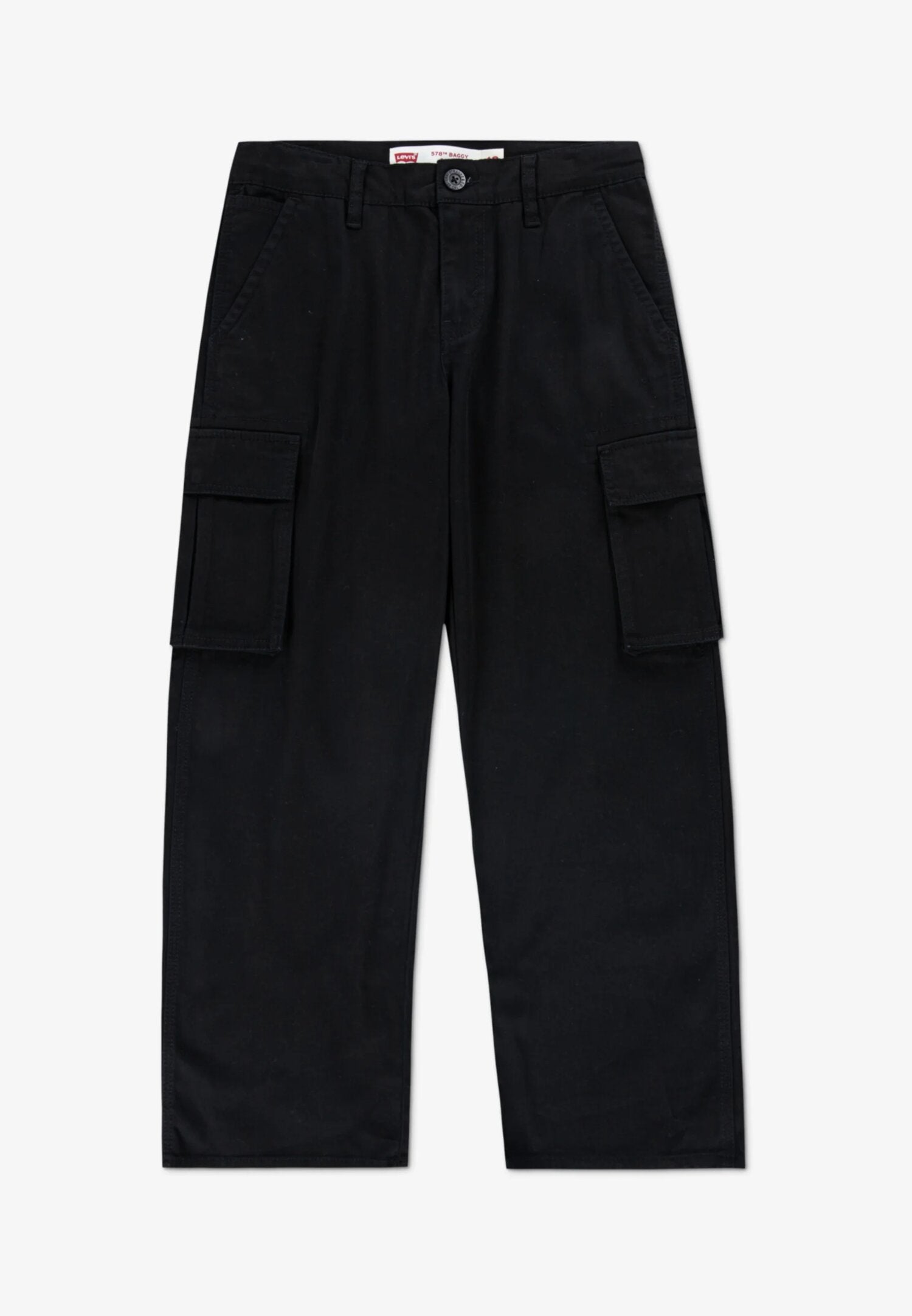 Levi's Pantalone Cargo Nero Bambino In Cotone Vita Regolabile Sportivo AI25