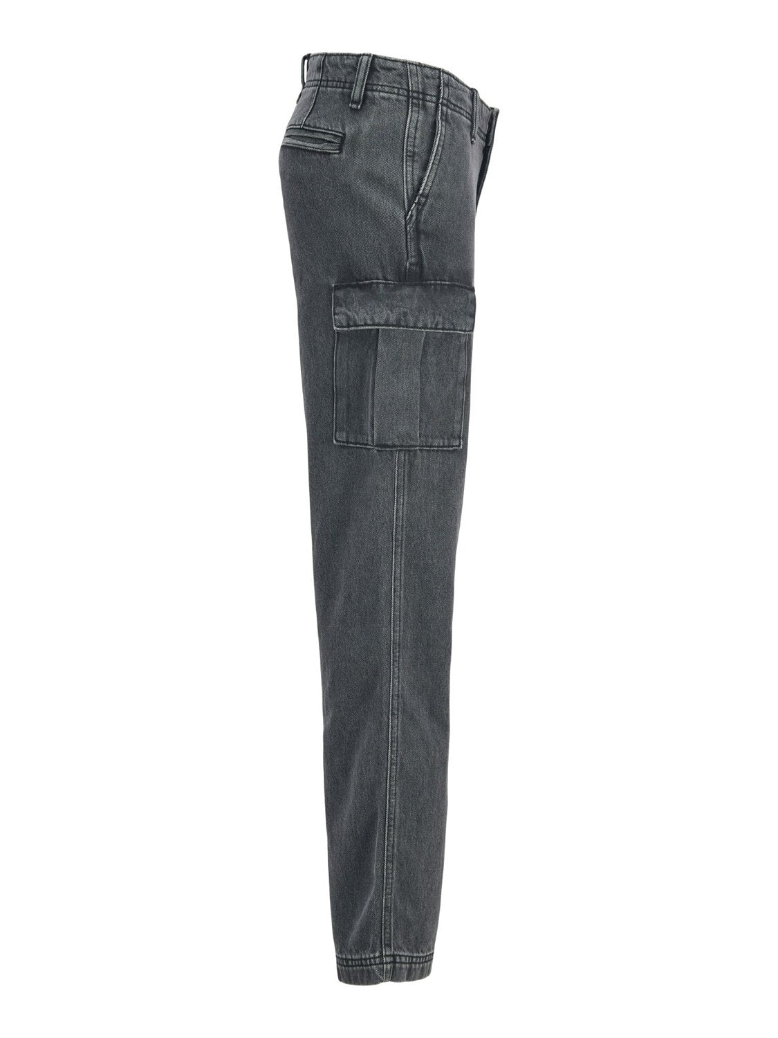 Jack & Jones Junior Jeans Nero Bambino Cargo Cotone Vita Regolabile Quotidiano