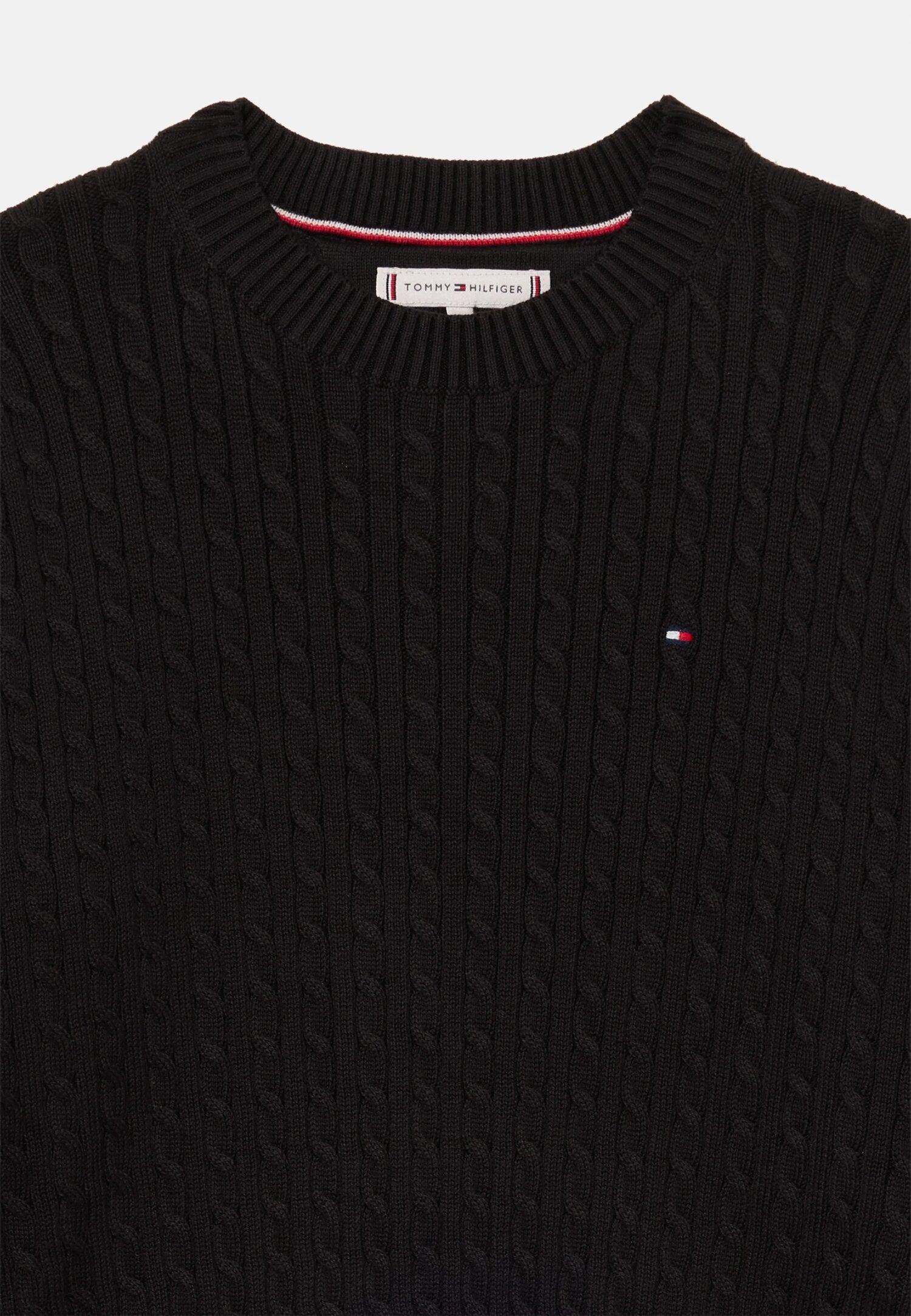 Tommy Hilfiger Maglia Nero Bambina In Cotone Girocollo | Passeggio AI25 | CammarataMode