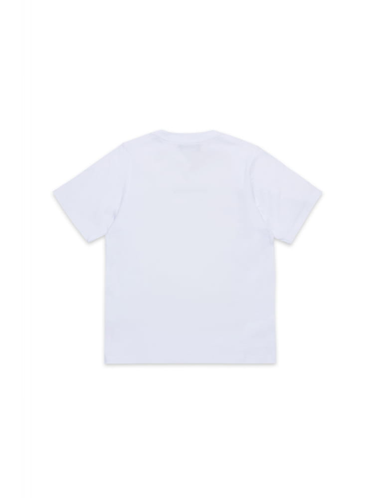 Dsquared t-shirt kids-junior bianca con mini logo centrale gommato Bambino