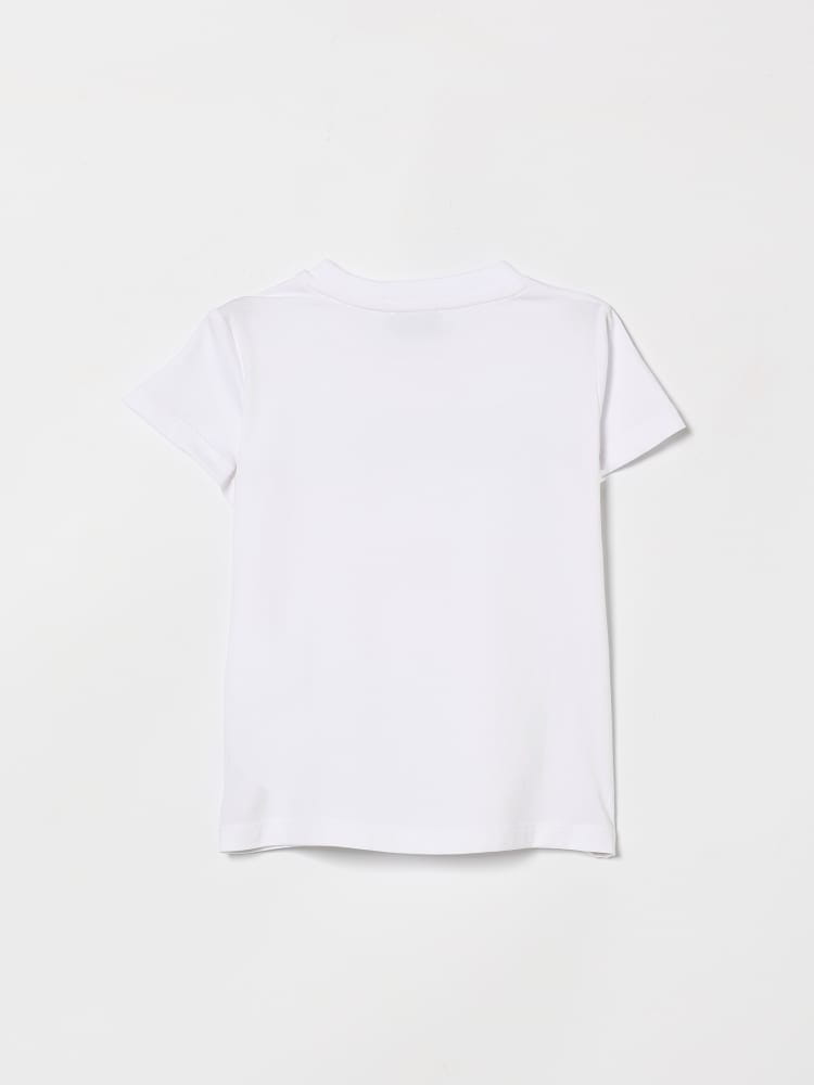 Moschino t-shirt kids/junior in cotone bianco con logo strass Bambina
