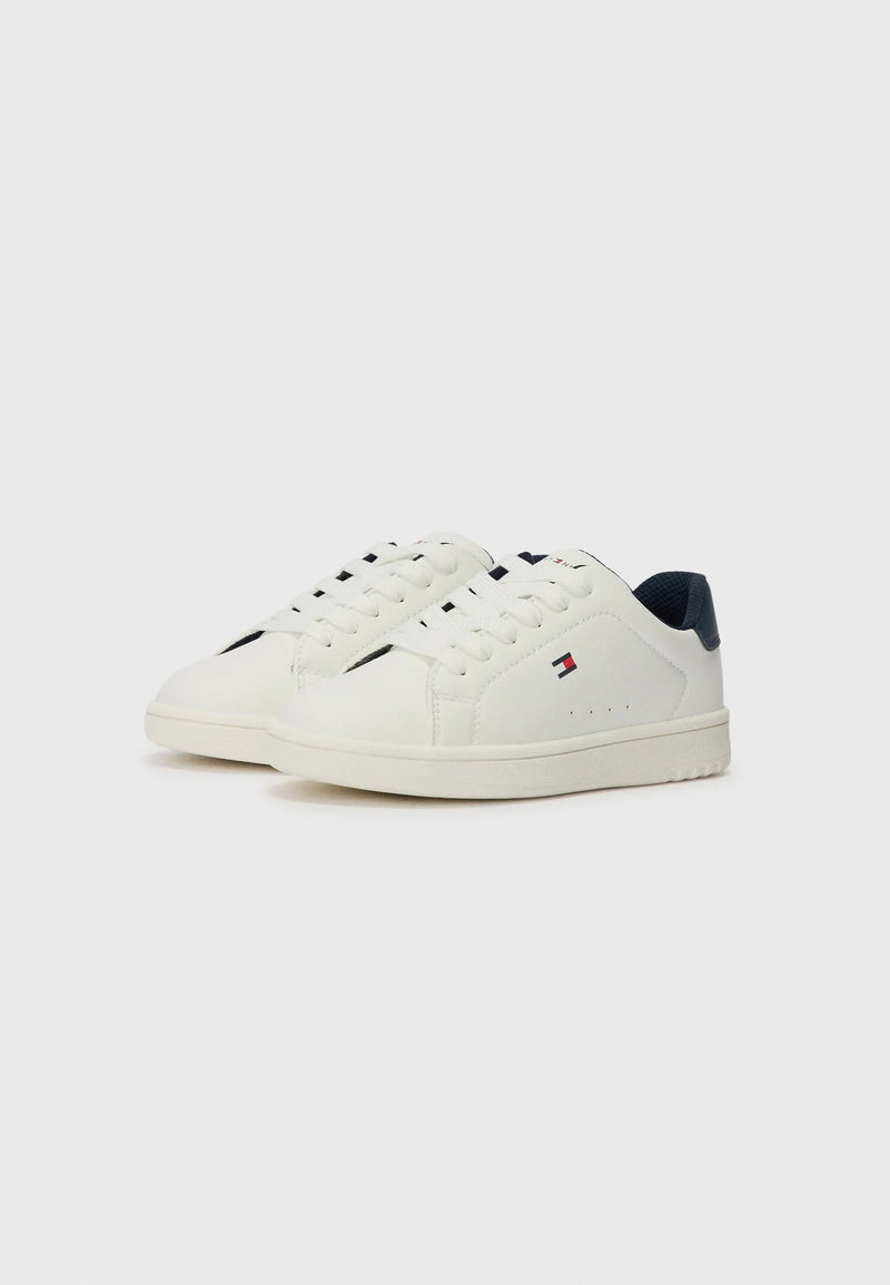 Tommy Hilfiger sneakers basse bambino unisex bianche blu scuola leggere - BIANCO | CammarataMode