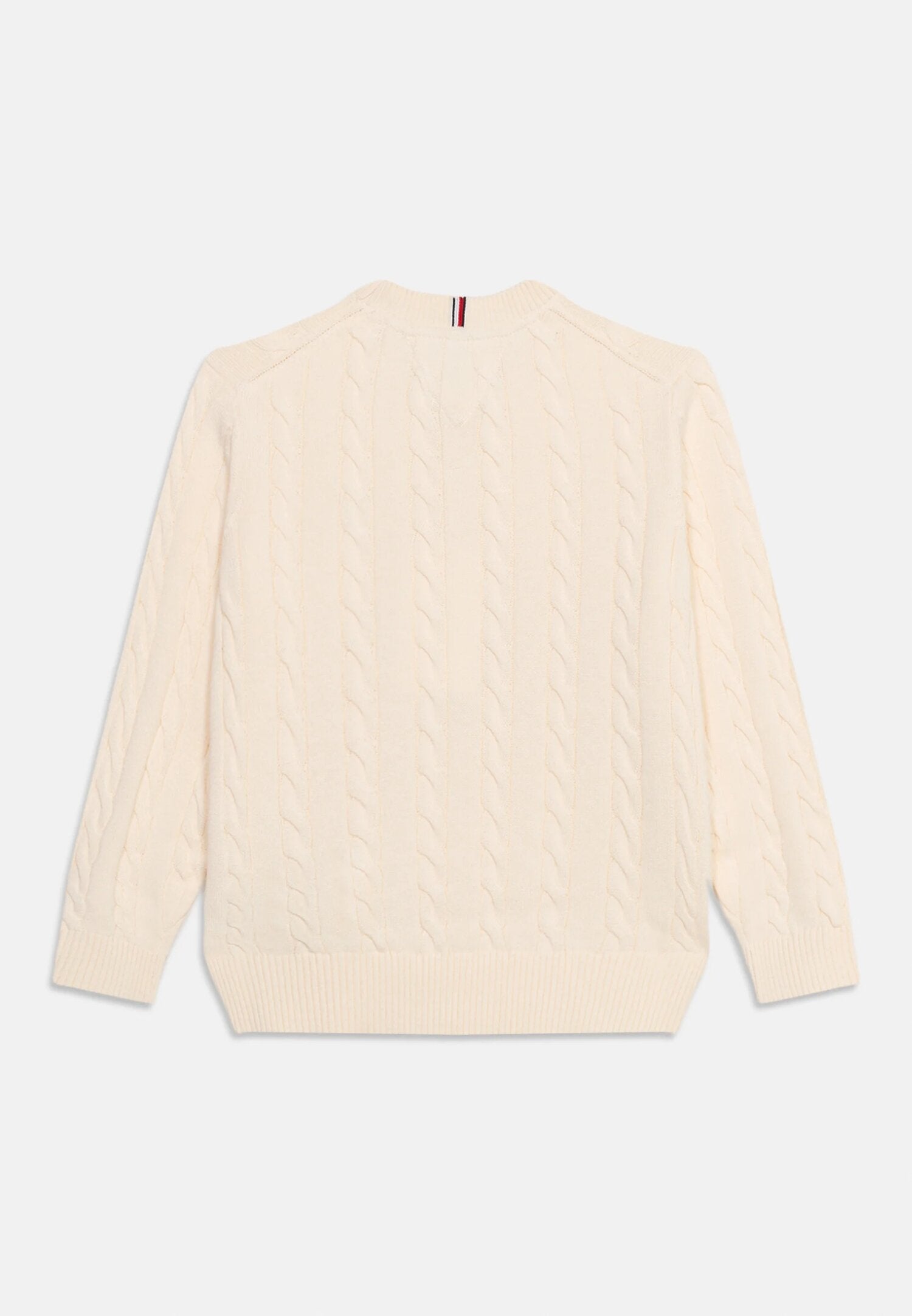 Tommy Hilfiger Maglione Avorio Intrecciato Logo Mini Bambino KB0KB09753Z00_