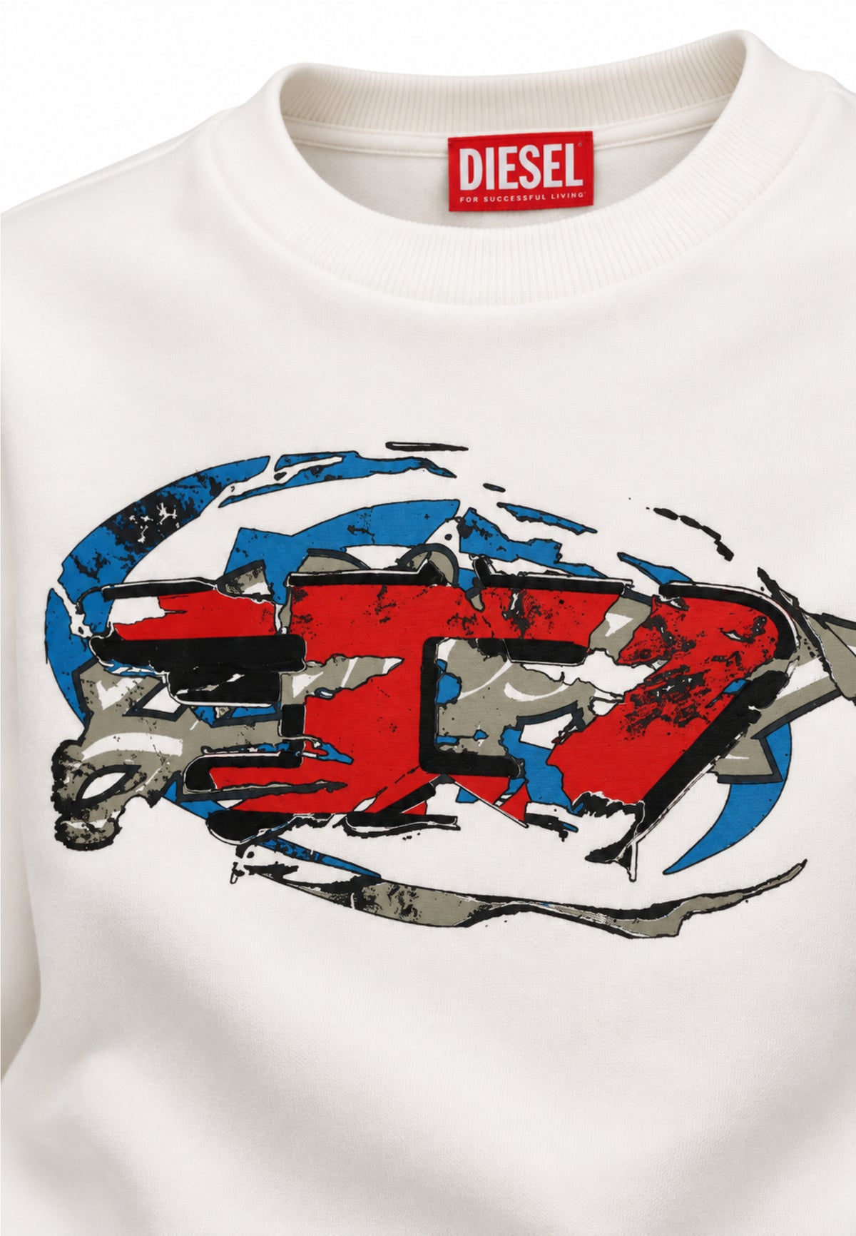 Diesel FELPA BIANCA GIROCOLLO CON LOGO GRAFFITI Bambini e ragazzi SCRAPOVER.BIA_