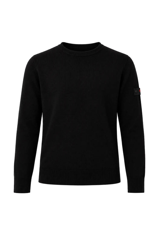 Peuterey MAGLIONE NERO IN LANA RASATA GIROCOLLO CON LOGO APPLICATO Bambini e ragazzi EXMOOR07KID.NE_
