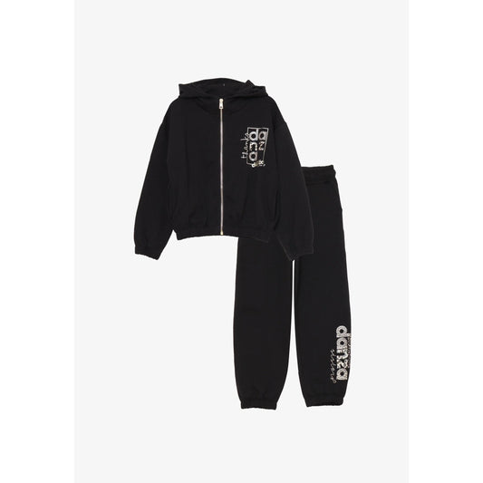 Dimensione Danza Tuta Nero Bambina Con Zip In Cotone Con Cappuccio | Sportivo