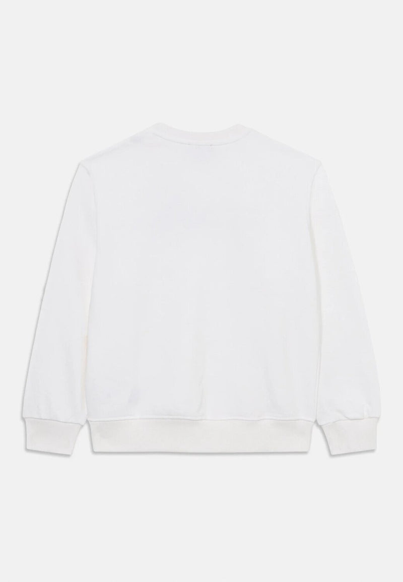 Diesel felpa bambino ragazzo bianca girocollo cotone logo rosso - BIANCO | CammarataMode