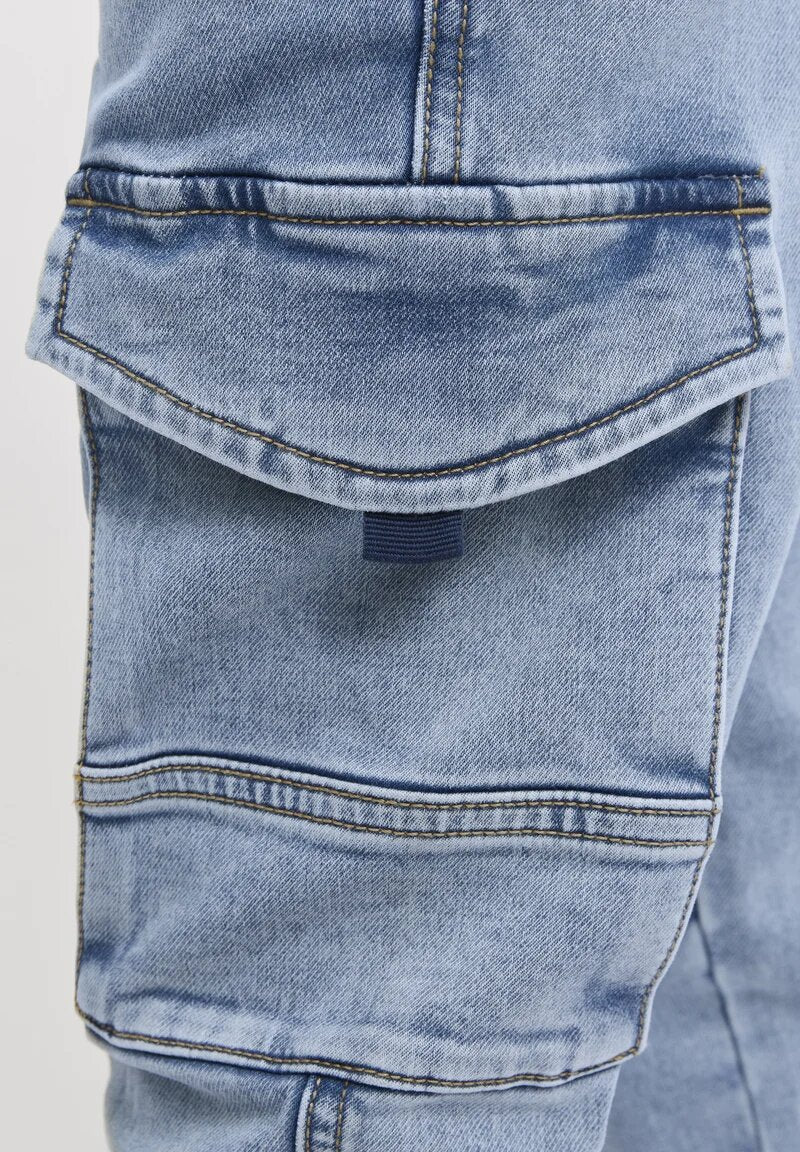Jack &amp; Jones - Light Denim Baggy Cargo Jeans for Boys and Girls - LIGHT DENIM | CammarataMode