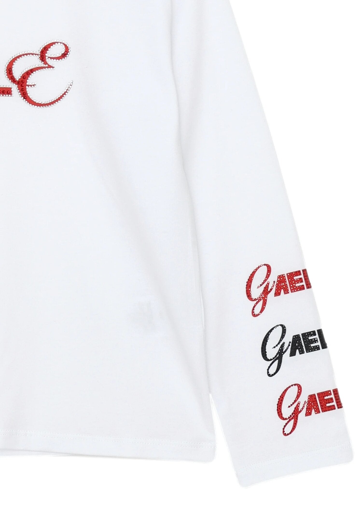 Gaelle Paris t Shirt Bianca Bambina In Cotone Maniche Lunghe Elegante AI25