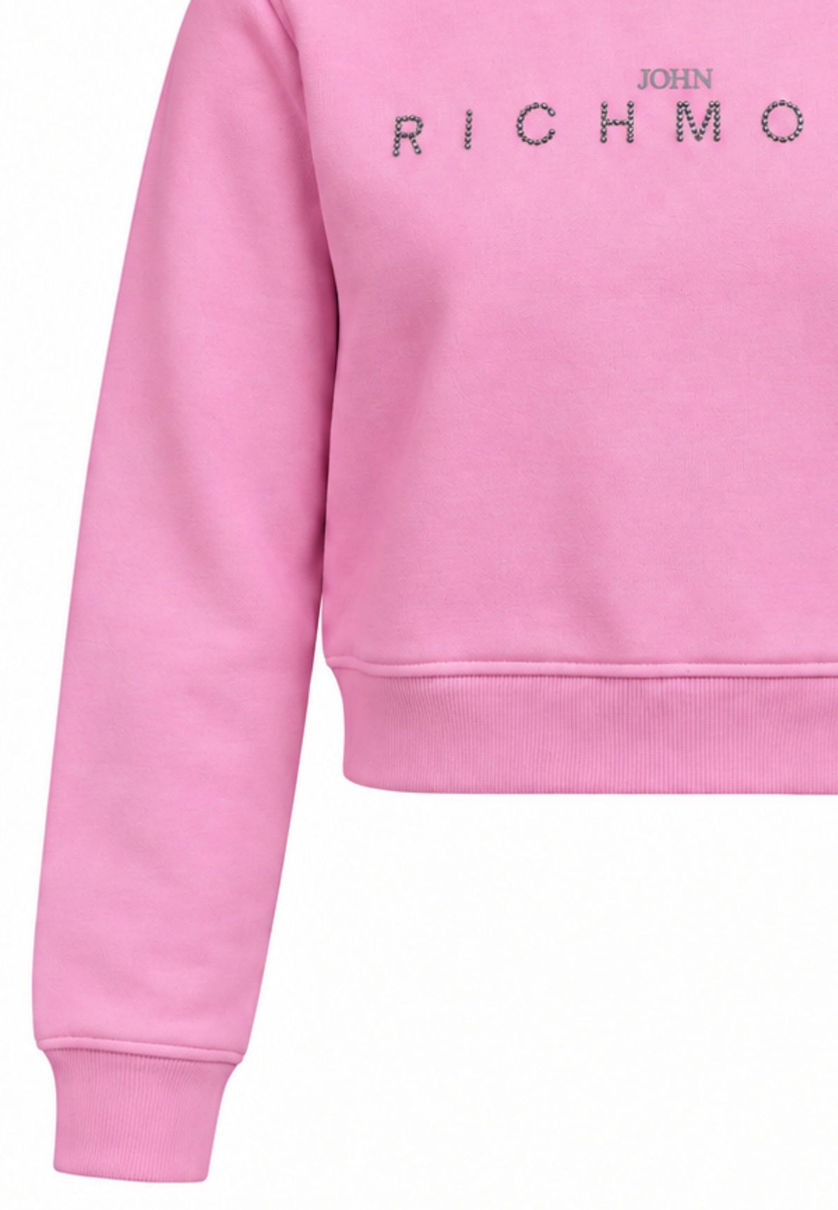 John Richmond felpa rosa crop con logo brillantinato Bambine e ragazze rga26085fe.rosa_
