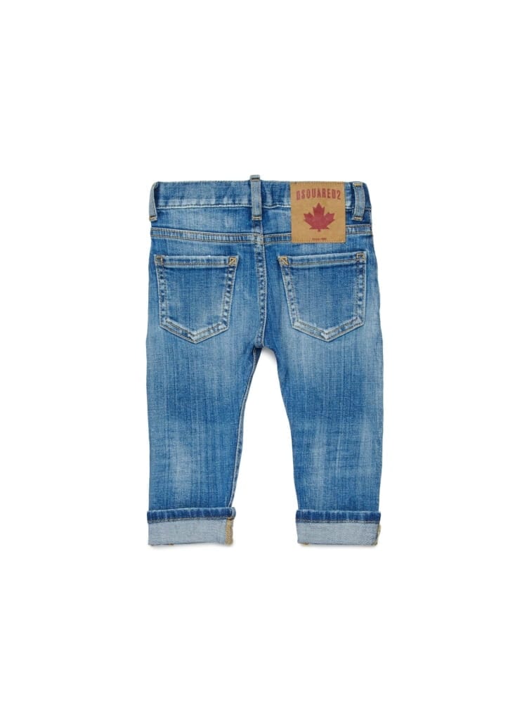 Dsquared jeans infant slim lavaggio blu chiaro con micro rotture Bambino