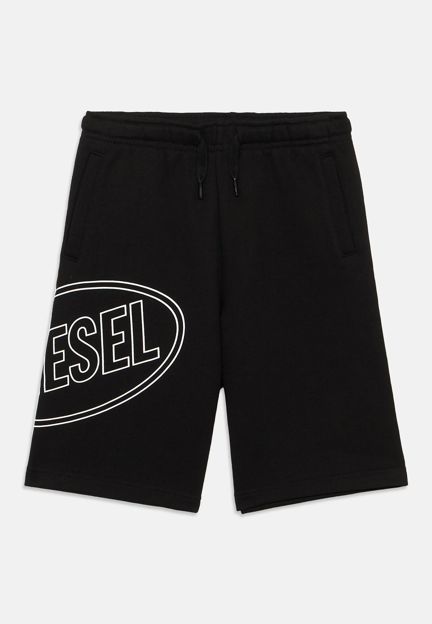 Diesel Bermuda Neri Bambino In Cotone Vita Regolabile Sportivo PE26