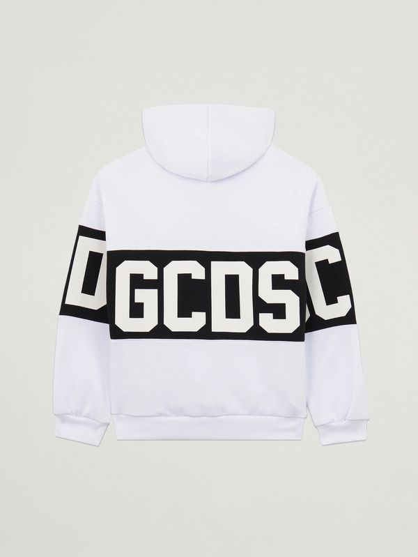 GCDS Felpa bambino in misto cotone dettaglio logo
