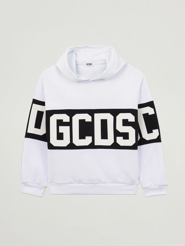 GCDS Felpa bambino in misto cotone dettaglio logo