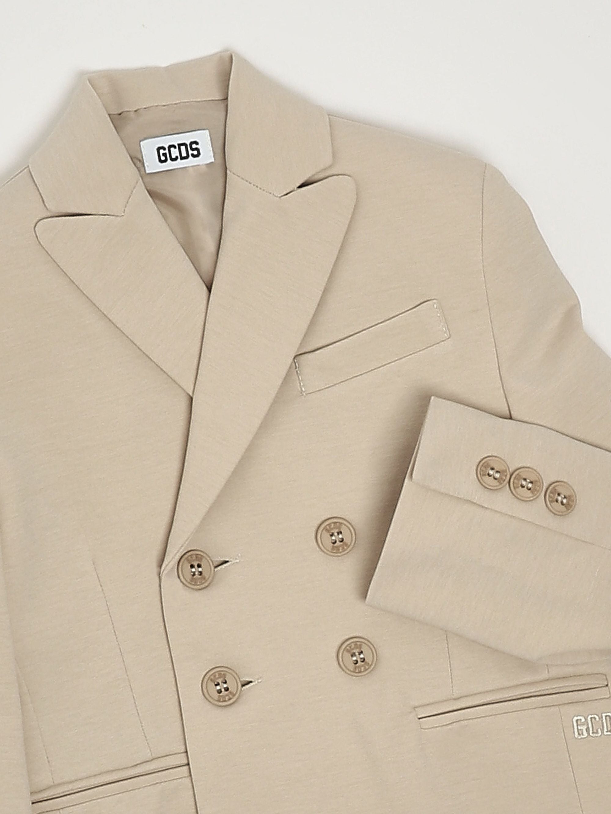 GCDS Blazer bambino in cotone e nylon stretch