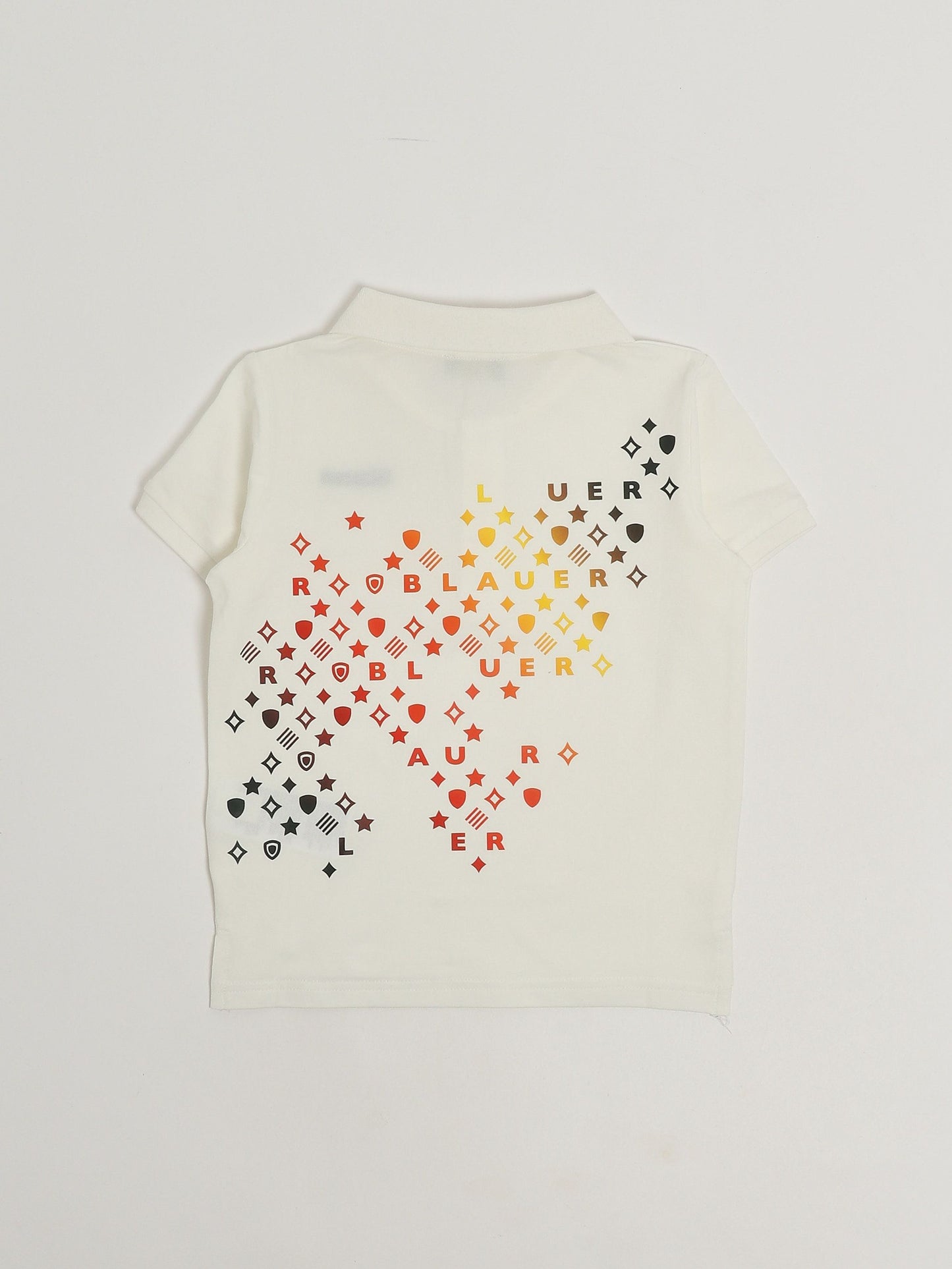 Blauer Polo bambino in cotone stretch