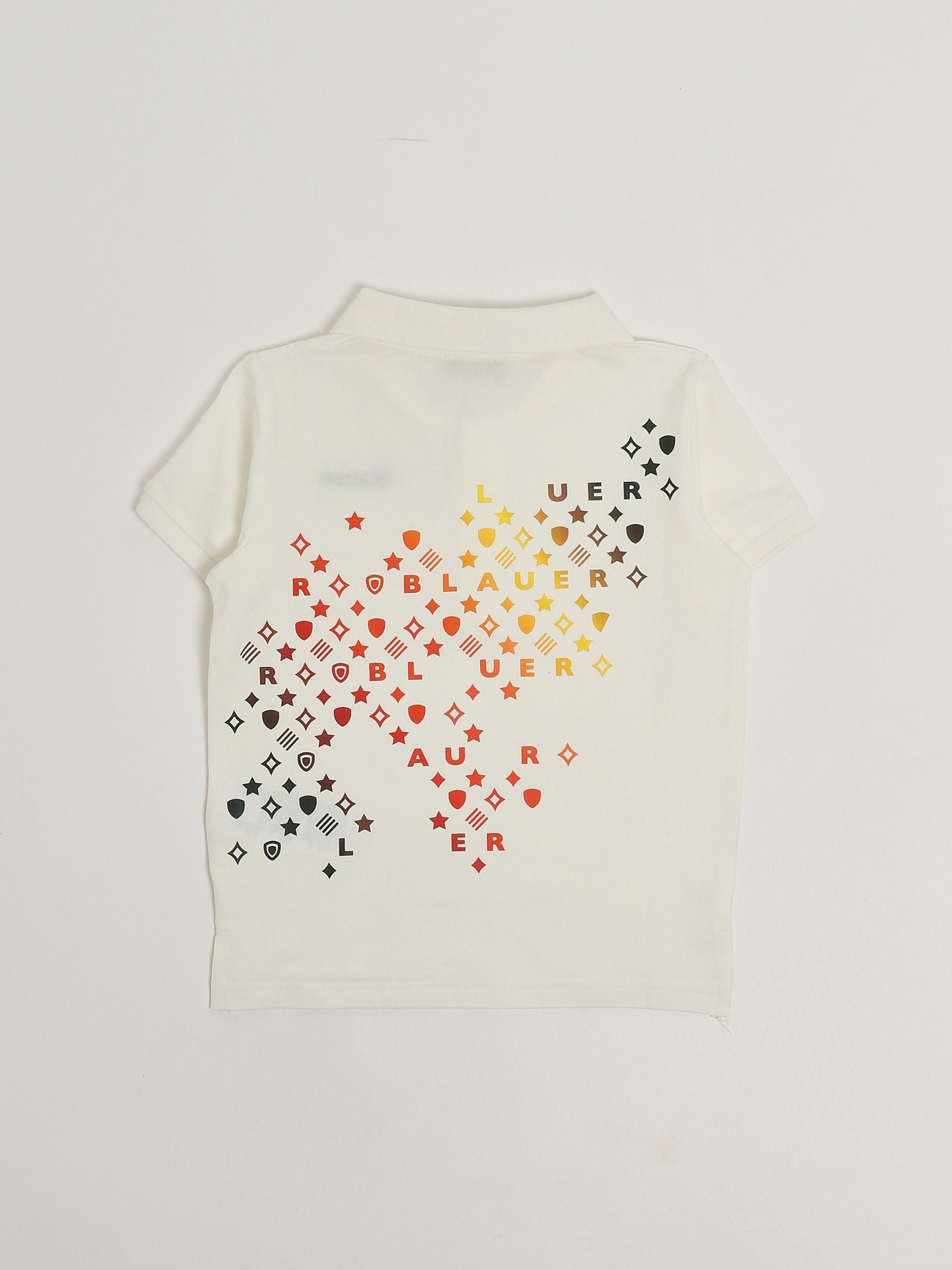 Blauer Polo bambino in cotone stretch