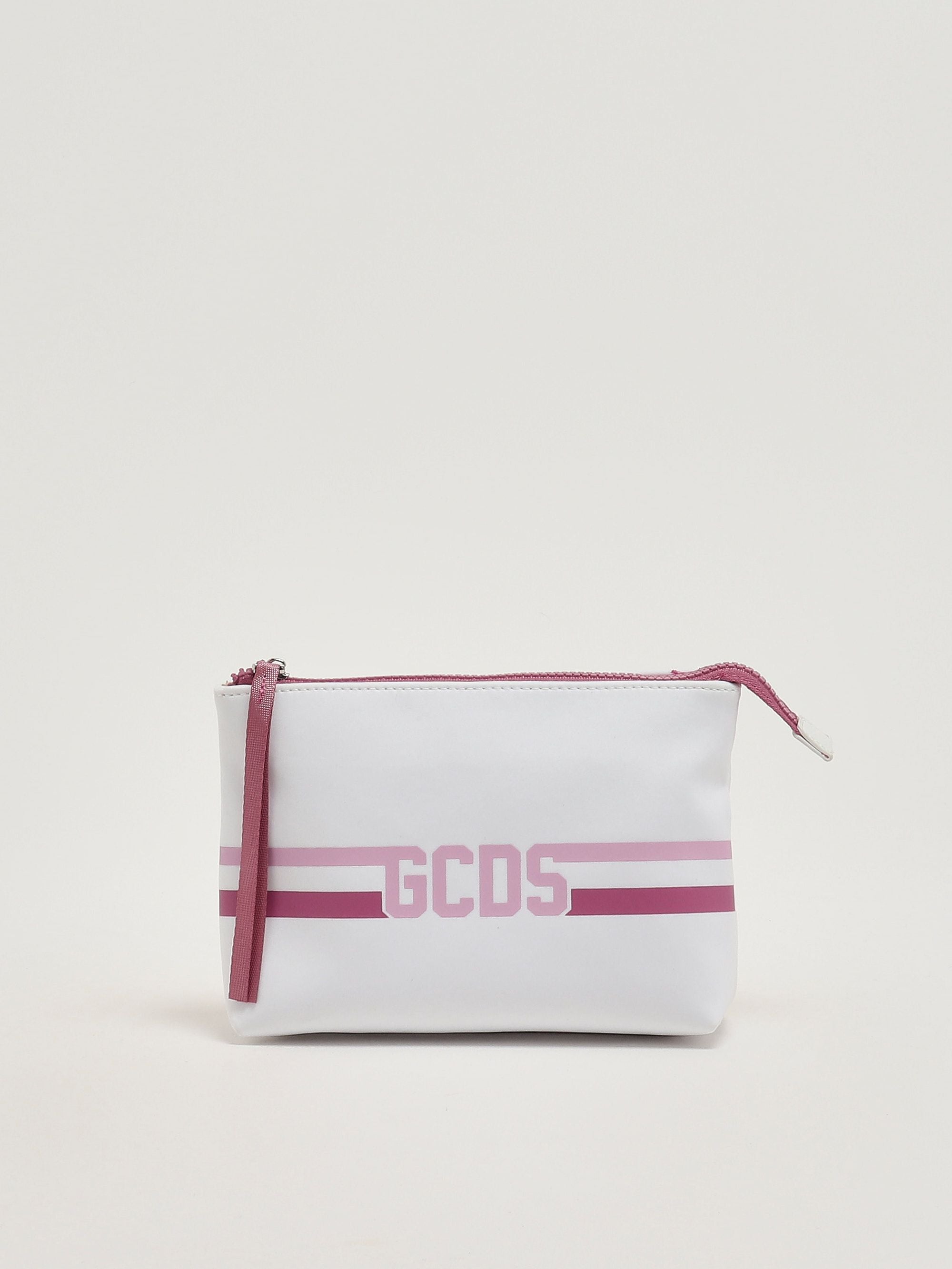 GCDS Pochette in nylon e simil pelle dettaglio logo