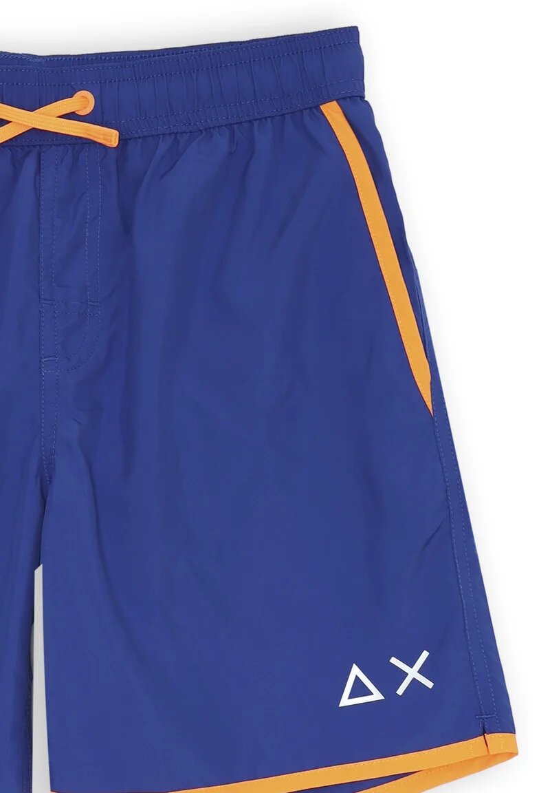 Sun68 costume blu elettrico con bordi arancio fluo e logo bianco AX | CammarataMode