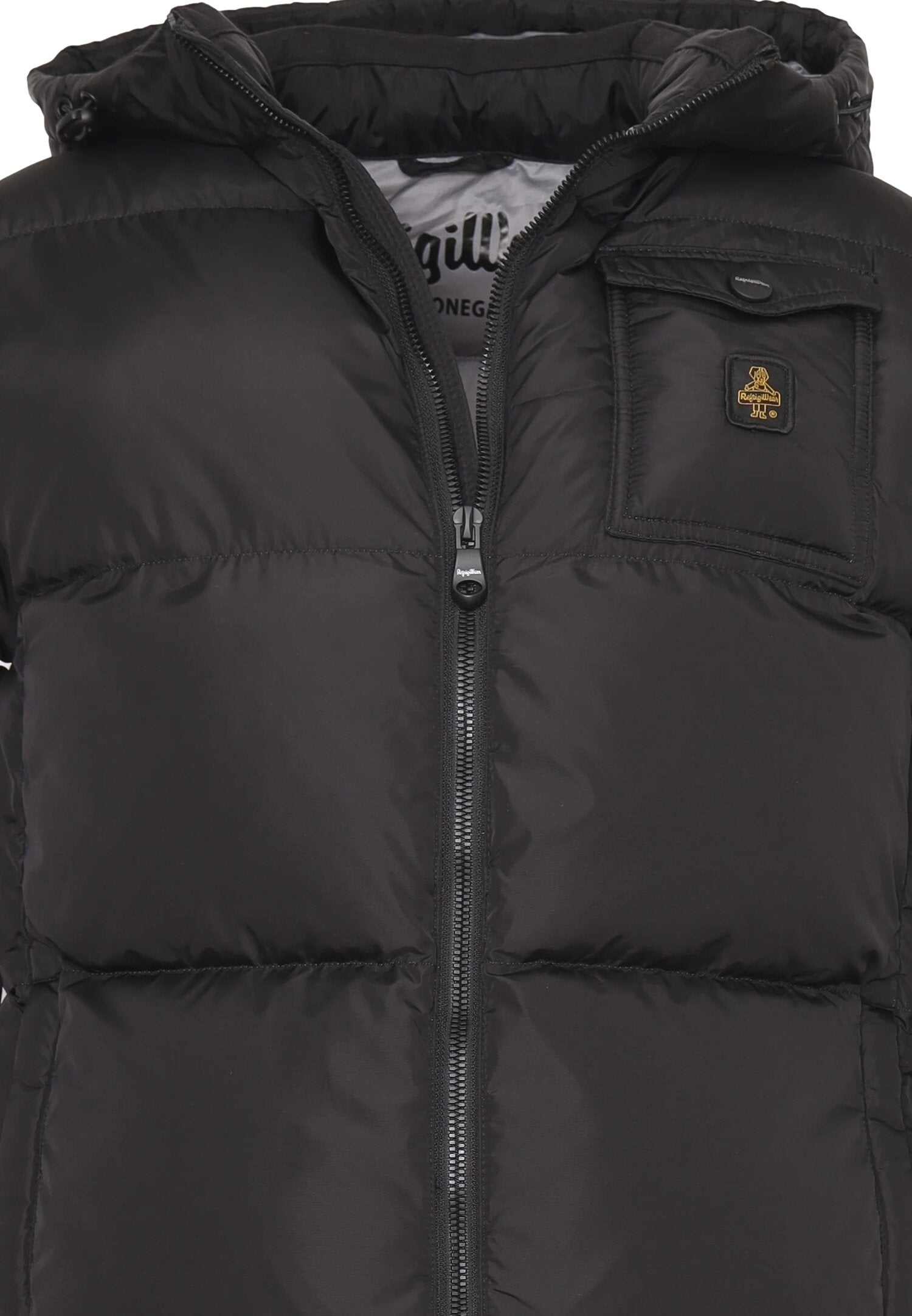 Refrigiwear Giubbotto Nero Bambino In Nylon Con Cappuccio Invernale AI25