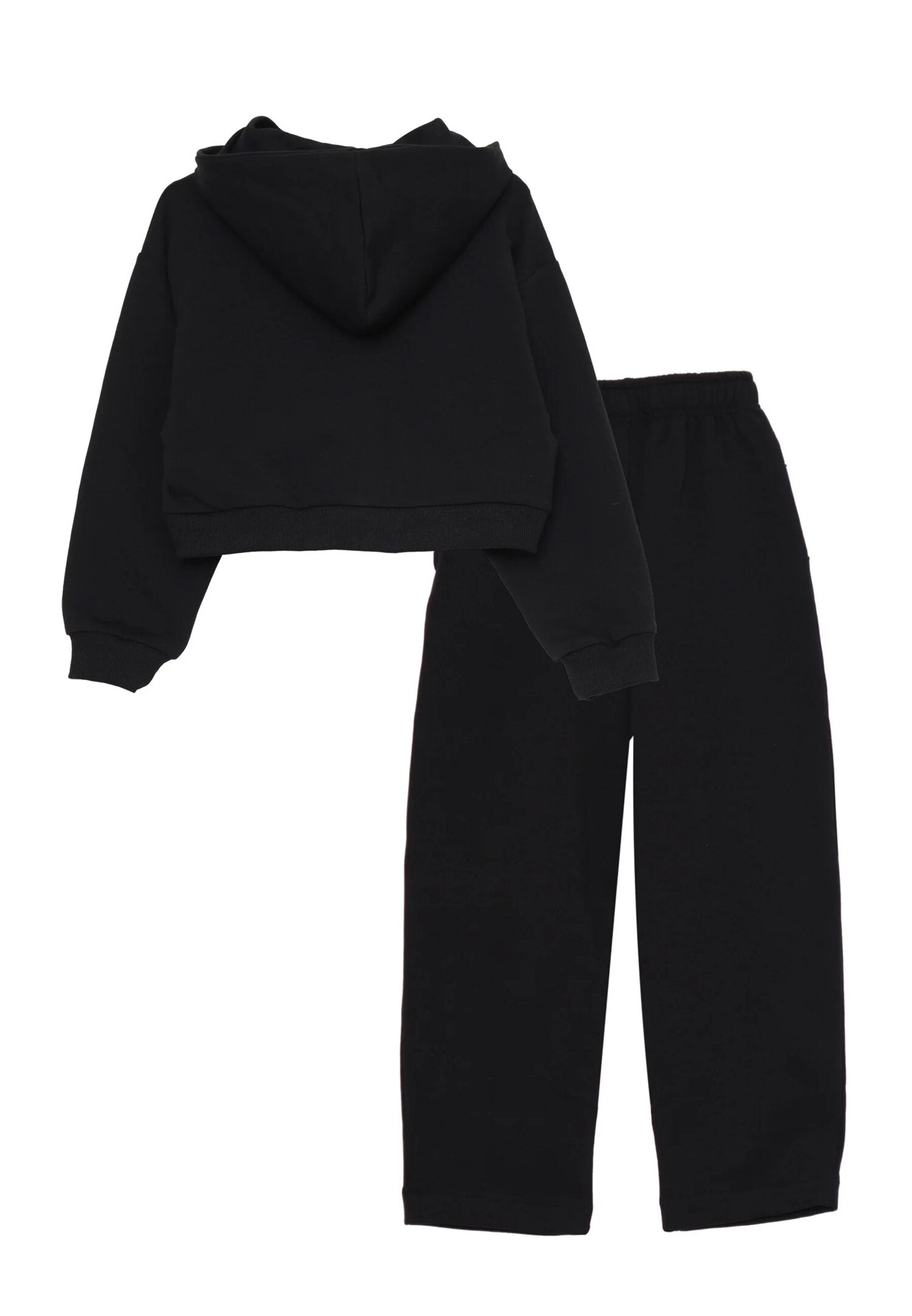 Dimensione Danza Tuta Nera Bambina Zip In Cotone Con Cappuccio Sportivo AI25