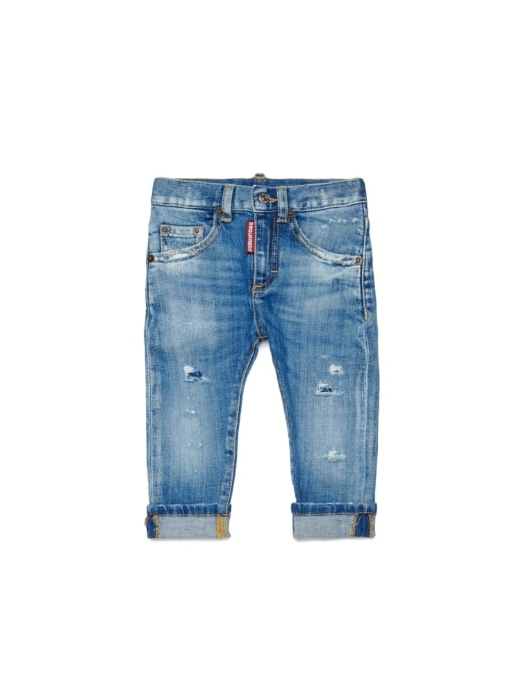 Dsquared jeans infant slim lavaggio blu chiaro con micro rotture Bambino