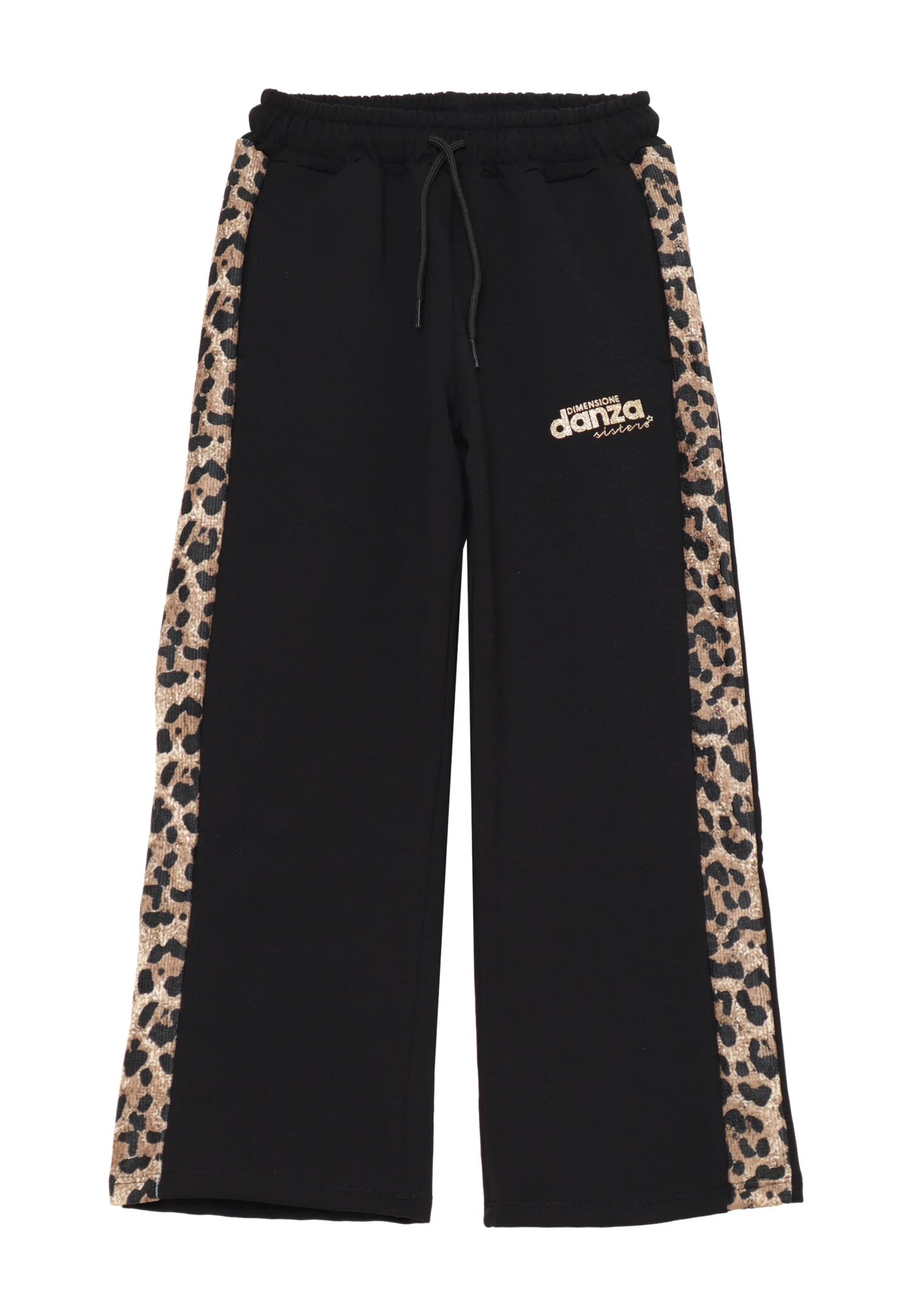 Dimensione Danza Tuta Nero Bambina Fantasia Leopardato In Cotone Con Cappuccio