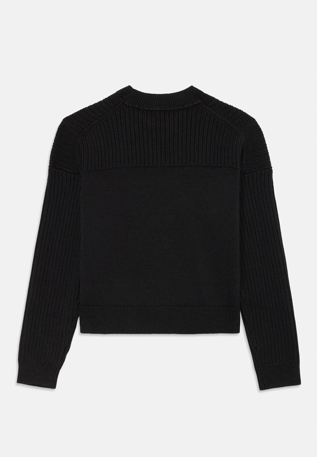 Calvin Klein Maglione Nero Bambina In Cotone Girocollo Sportivo AI25