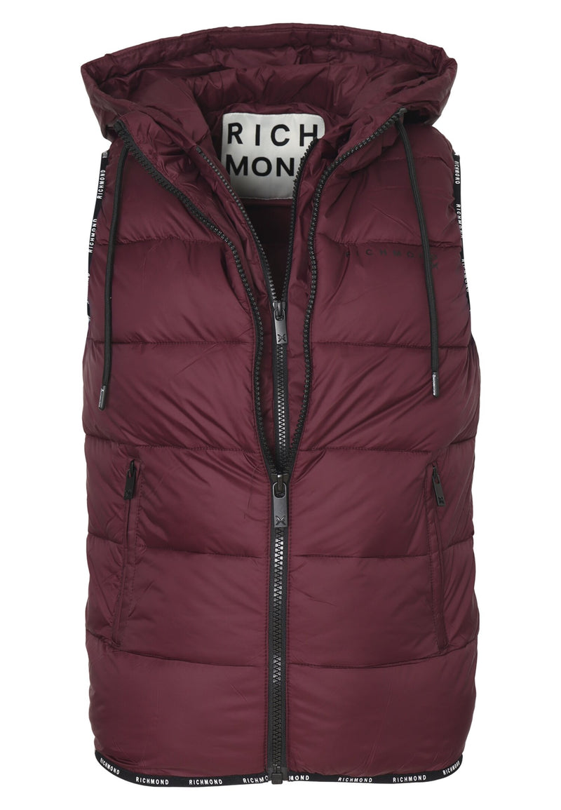 John Richmond smanicato uomo berry con cappuccio imbottito - BORDÒ | CammarataMode