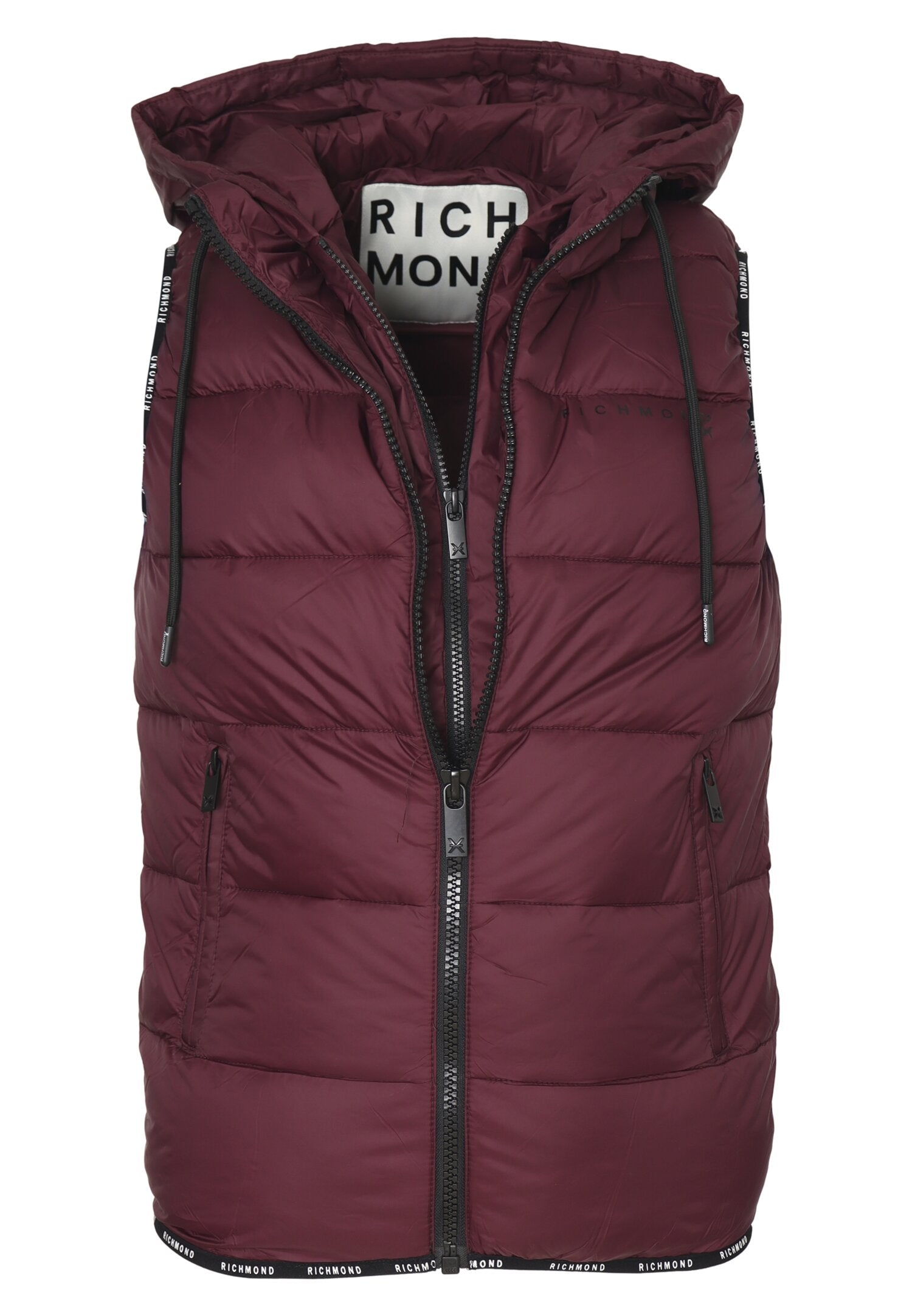 John Richmond Smanicato Bordeaux Uomo In Nylon Con Cappuccio Sportivo AI25