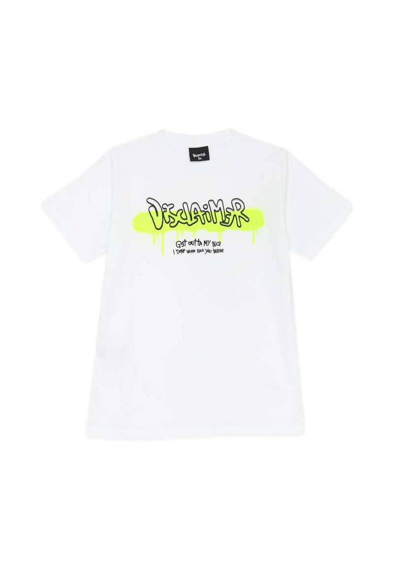 Disclaimer Off White Black Kids Sports Set 8-16 Years Fluorescent Yellow Print - WHITE | CammarataMode