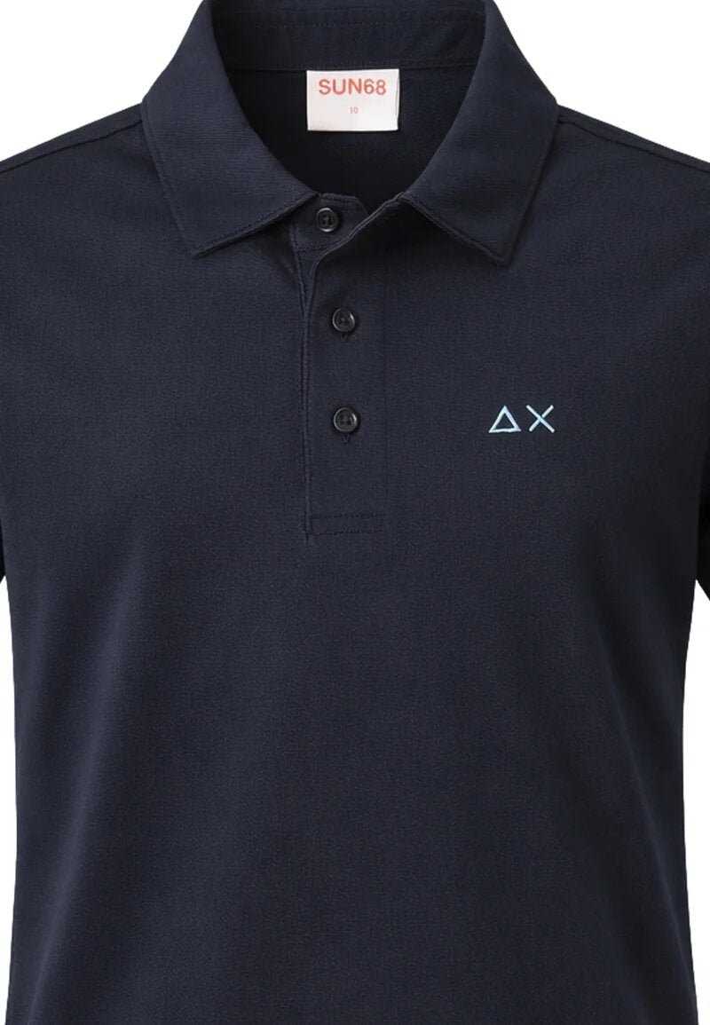 Sun68 Kids Polo Bambino Blu Maniche Corte A36333_