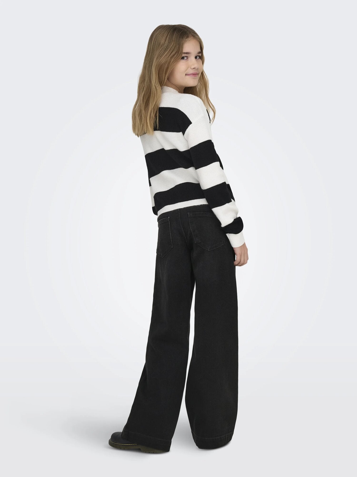 Only Kids Jeans Nero Largo a Palazzo Bambina 15264770_